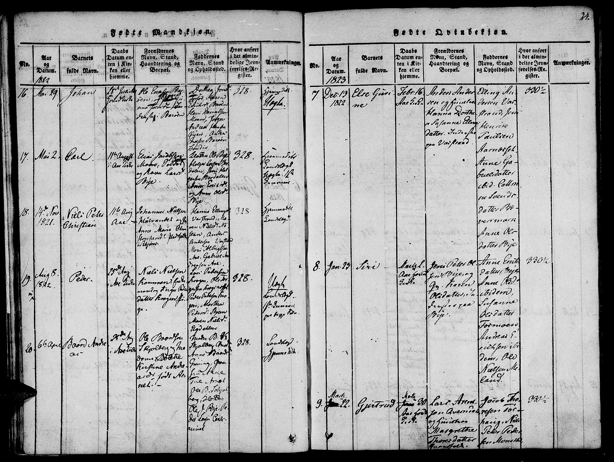 Ministerialprotokoller, klokkerbøker og fødselsregistre - Sør-Trøndelag, SAT/A-1456/655/L0675: Ministerialbok nr. 655A04, 1818-1830, s. 24