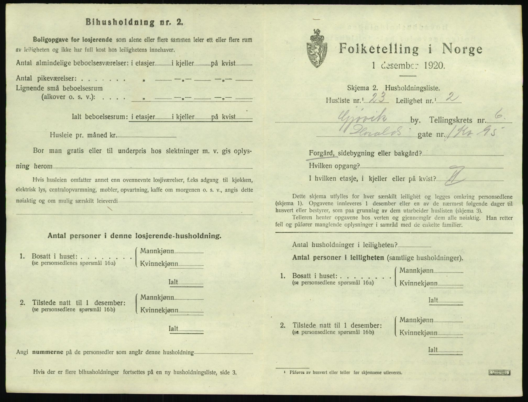 SAH, Folketelling 1920 for 0502 Gjøvik kjøpstad, 1920, s. 2392