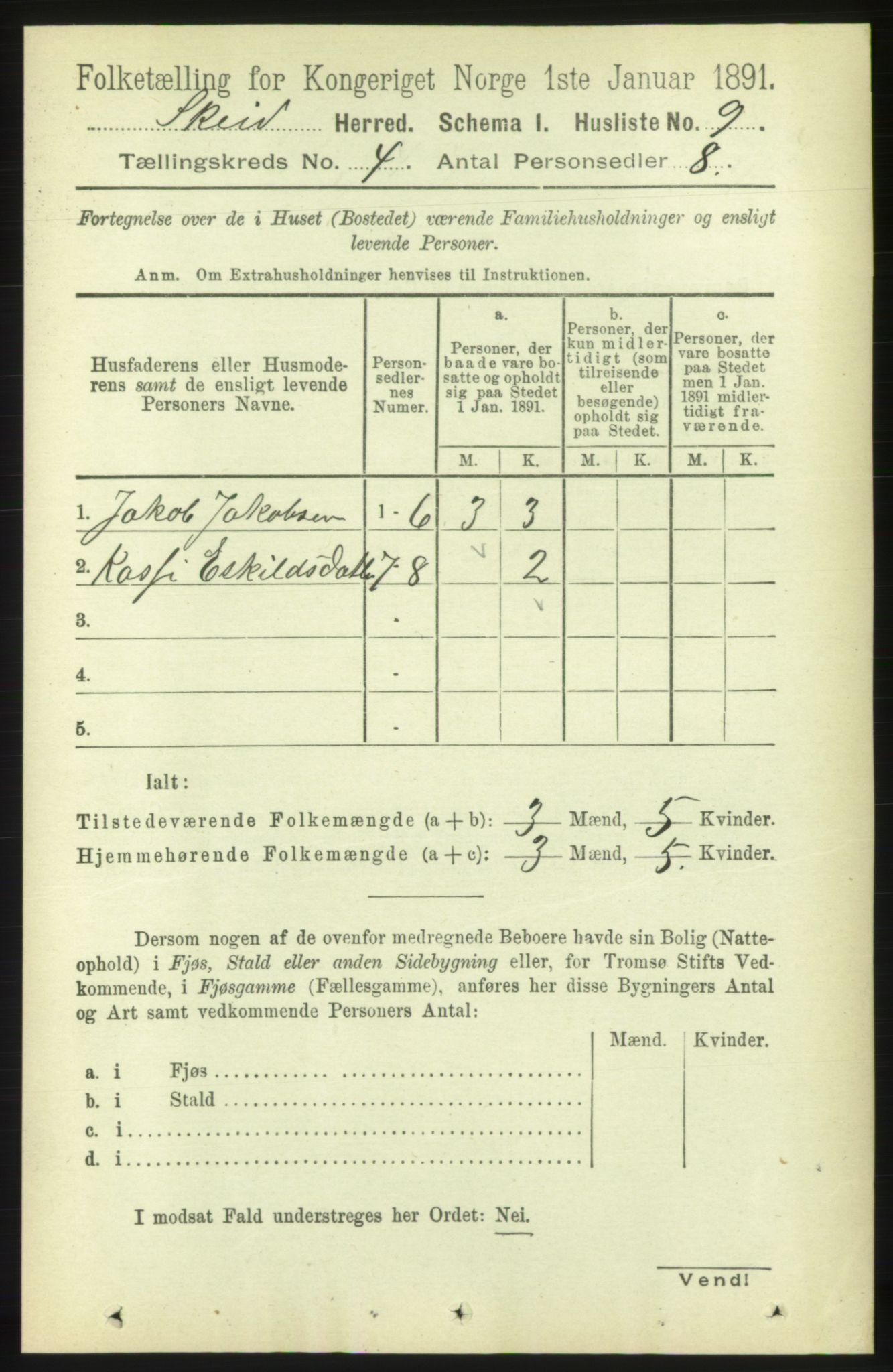 RA, Folketelling 1891 for 1732 Skei herred, 1891, s. 1312
