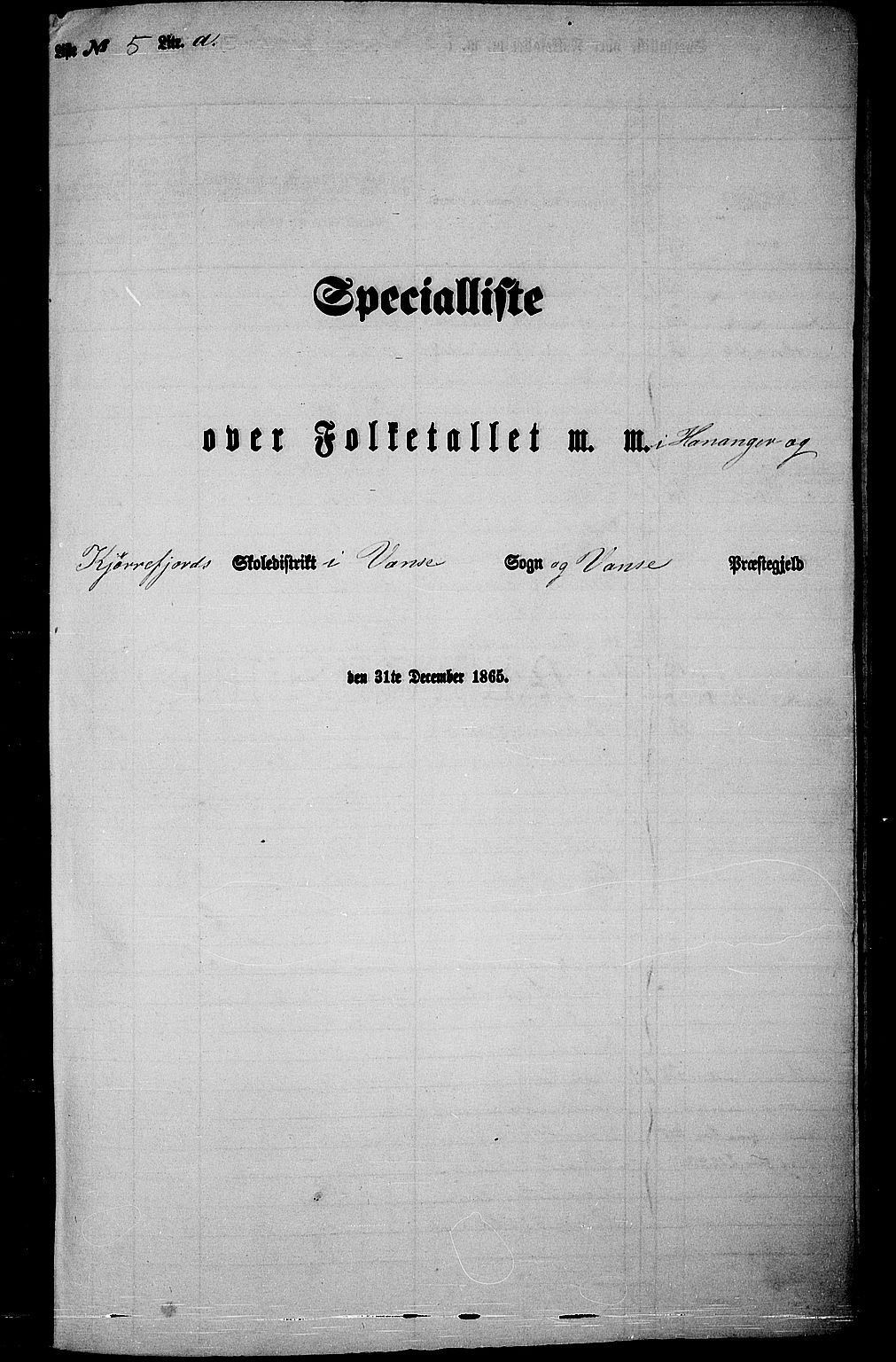 RA, Folketelling 1865 for 1041L Vanse prestegjeld, Vanse sokn og Farsund landsokn, 1865, s. 58