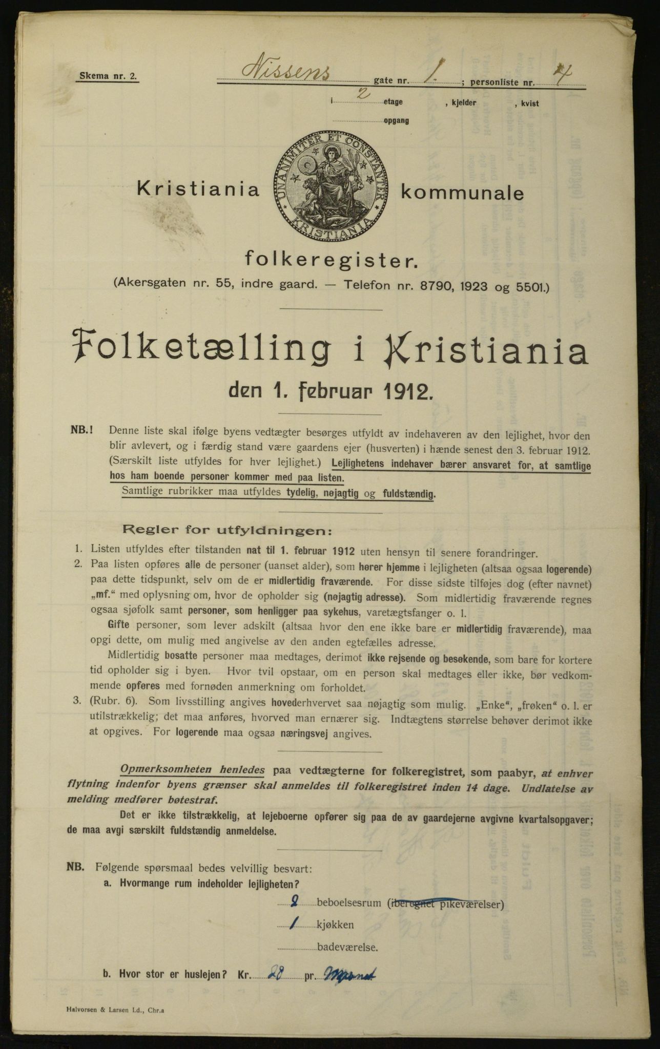 OBA, Kommunal folketelling 1.2.1912 for Kristiania, 1912, s. 71708