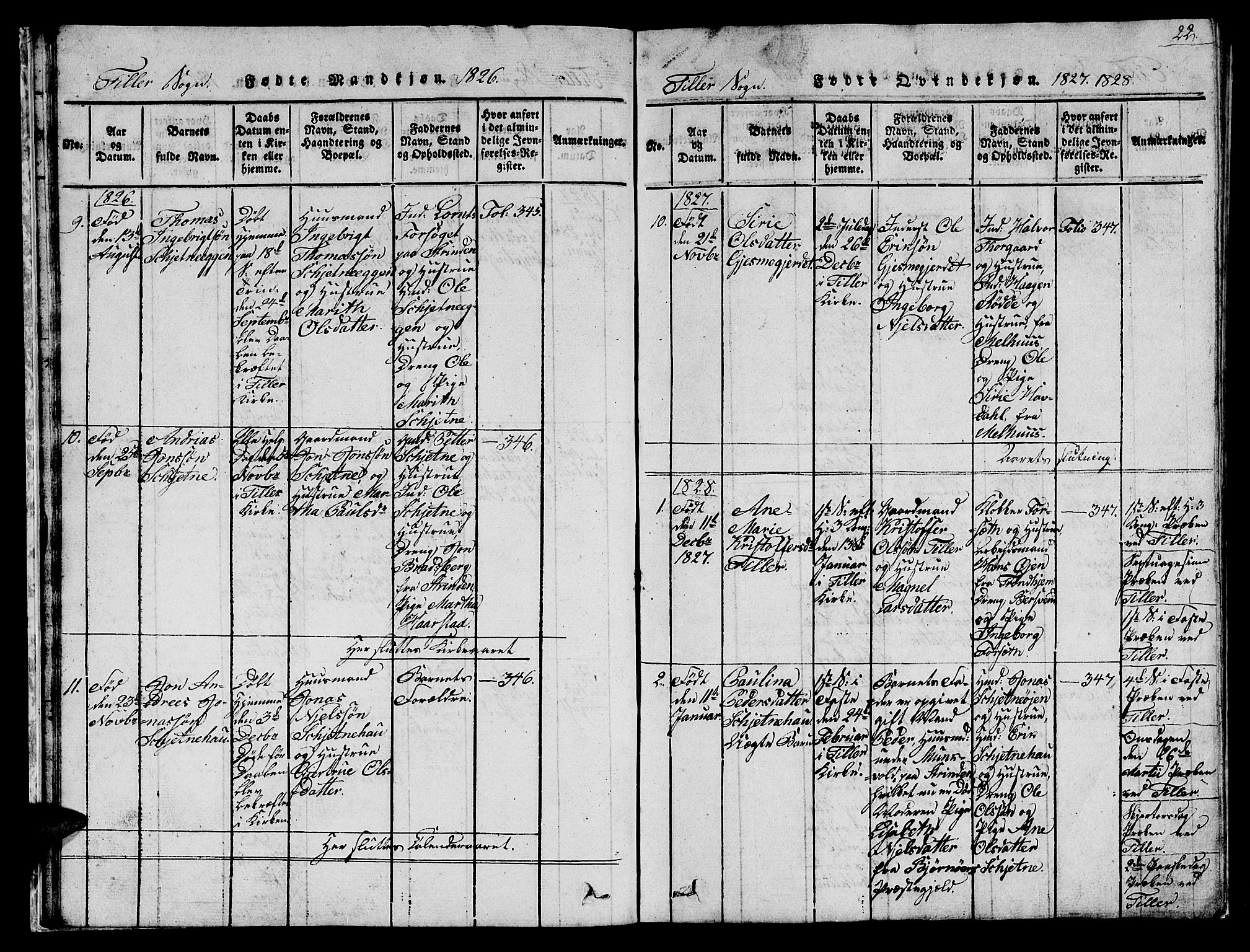 Ministerialprotokoller, klokkerbøker og fødselsregistre - Sør-Trøndelag, AV/SAT-A-1456/621/L0458: Klokkerbok nr. 621C01, 1816-1865, s. 22