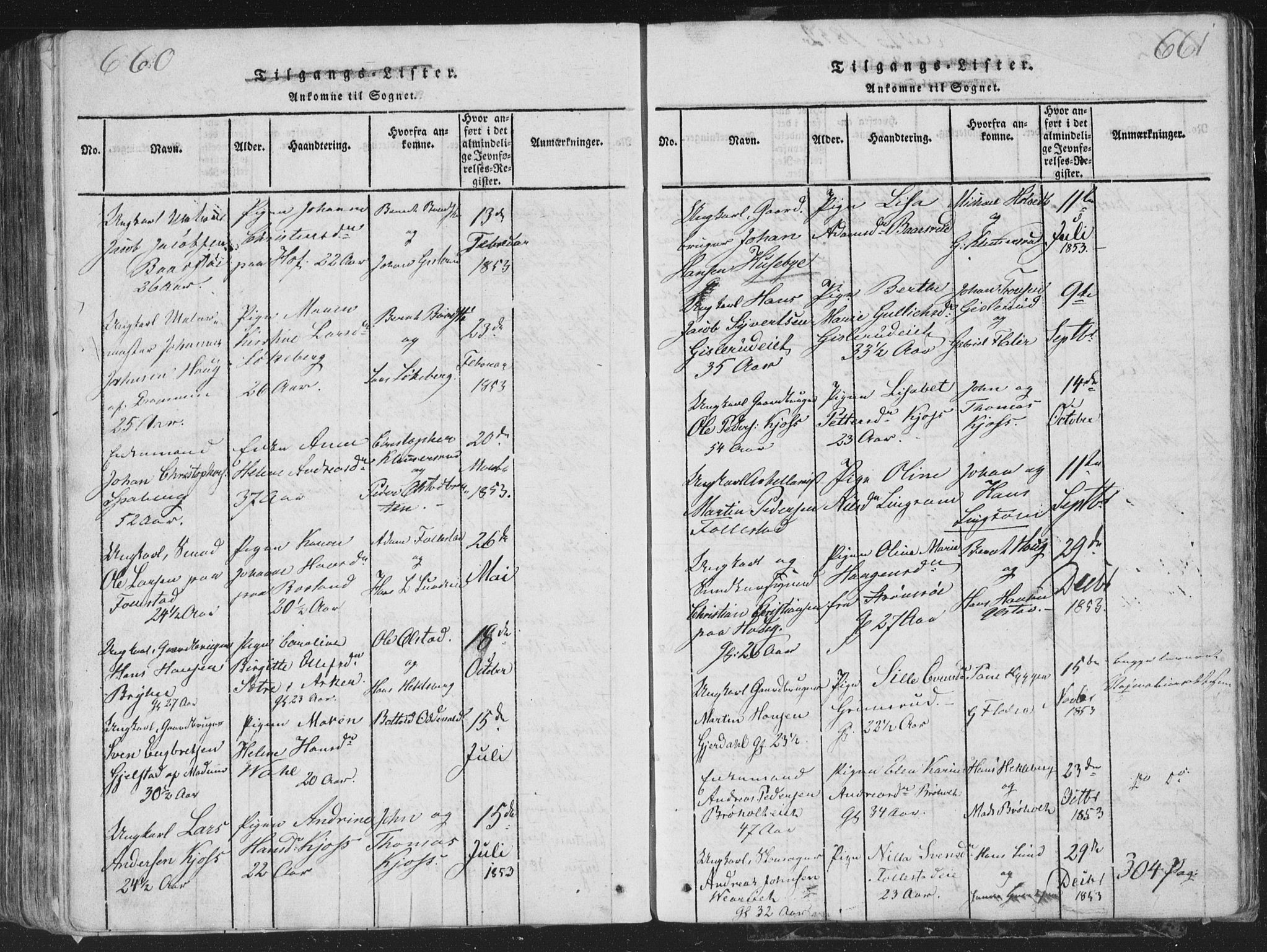 Røyken kirkebøker, SAKO/A-241/G/Ga/L0003: Klokkerbok nr. 3, 1814-1856, s. 660-661