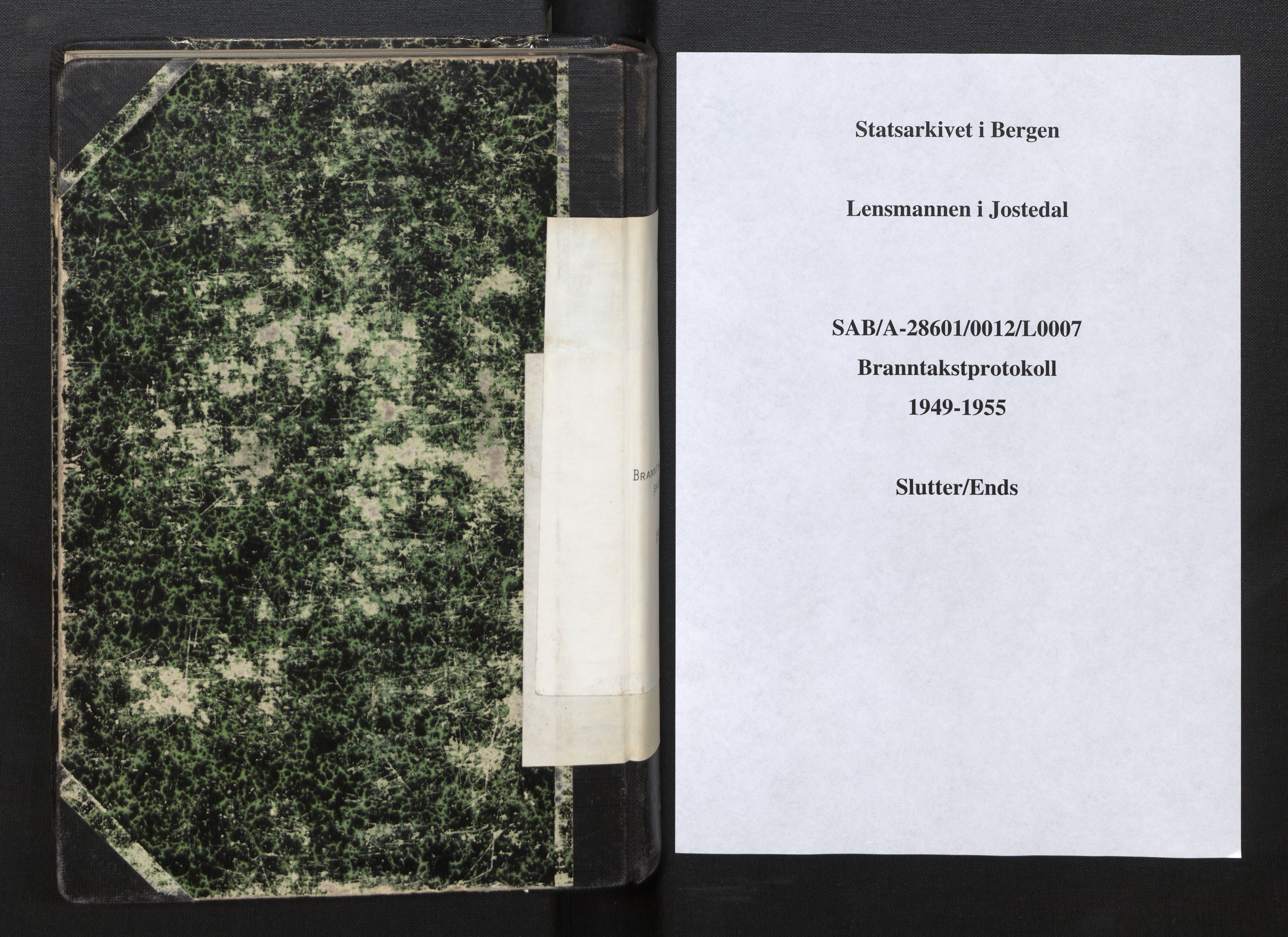 Lensmannen i Jostedal, SAB/A-28601/0012/L0007: Branntakstprotokoll, skjematakst, 1949-1955
