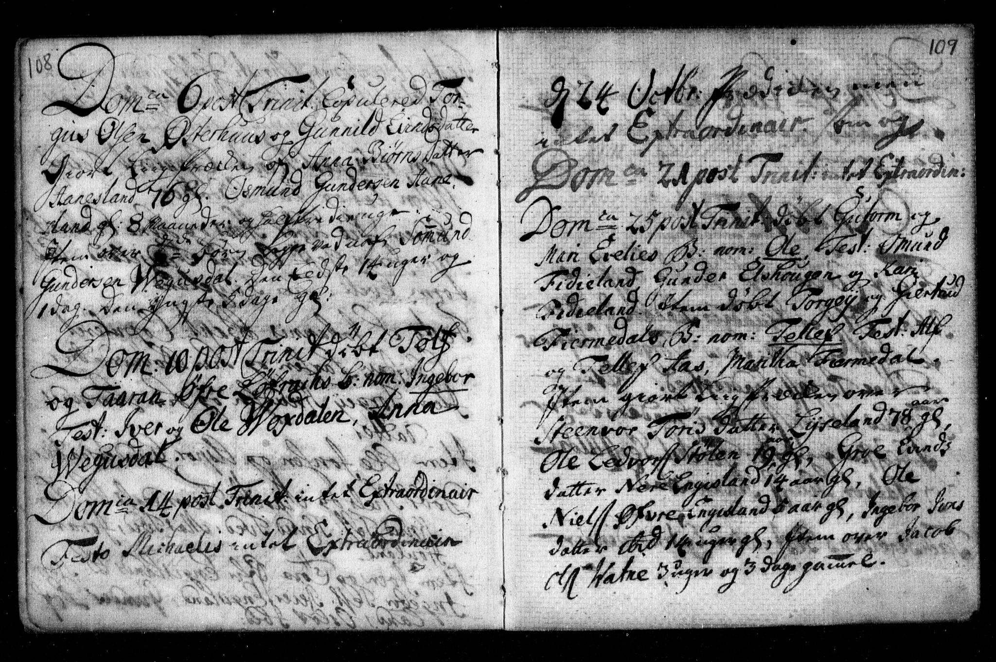 Herefoss sokneprestkontor, AV/SAK-1111-0019/F/Fa/Fab/L0001: Ministerialbok nr. A 1, 1704-1779, s. 108-109
