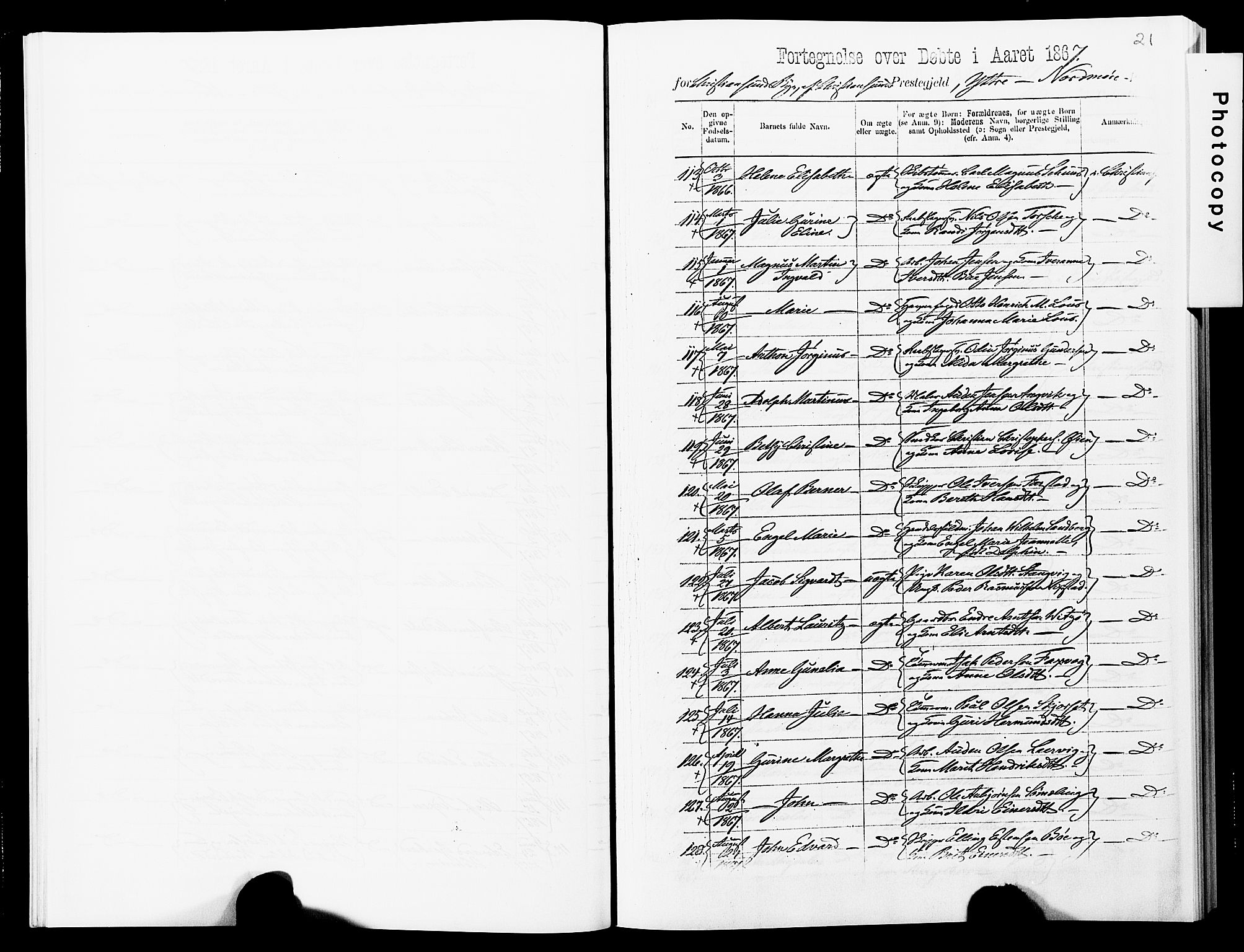 Ministerialprotokoller, klokkerbøker og fødselsregistre - Møre og Romsdal, SAT/A-1454/572/L0857: Ministerialbok nr. 572D01, 1866-1872, s. 21