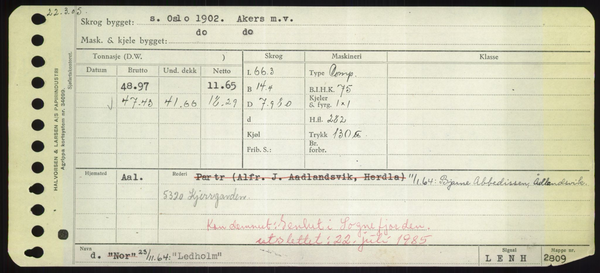 Sjøfartsdirektoratet med forløpere, Skipsmålingen, RA/S-1627/H/Hd/L0022: Fartøy, L-Lia, s. 277