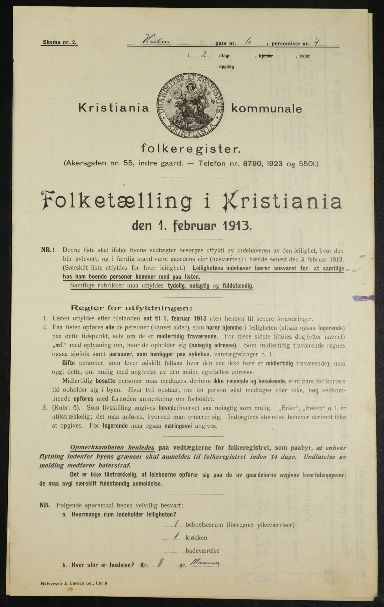 OBA, Kommunal folketelling 1.2.1913 for Kristiania, 1913, s. 41244