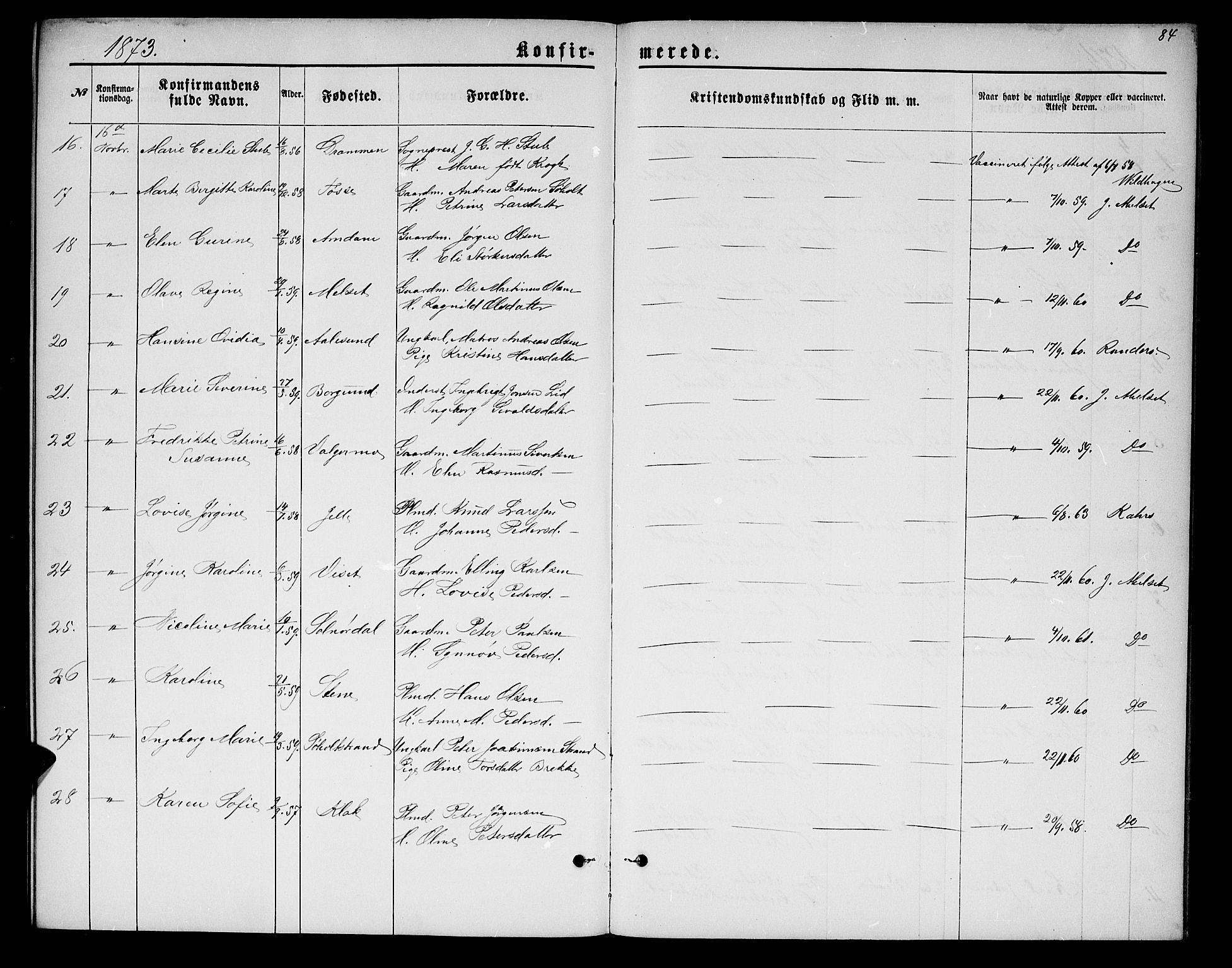 Ministerialprotokoller, klokkerbøker og fødselsregistre - Møre og Romsdal, SAT/A-1454/522/L0325: Klokkerbok nr. 522C04, 1872-1877, s. 84