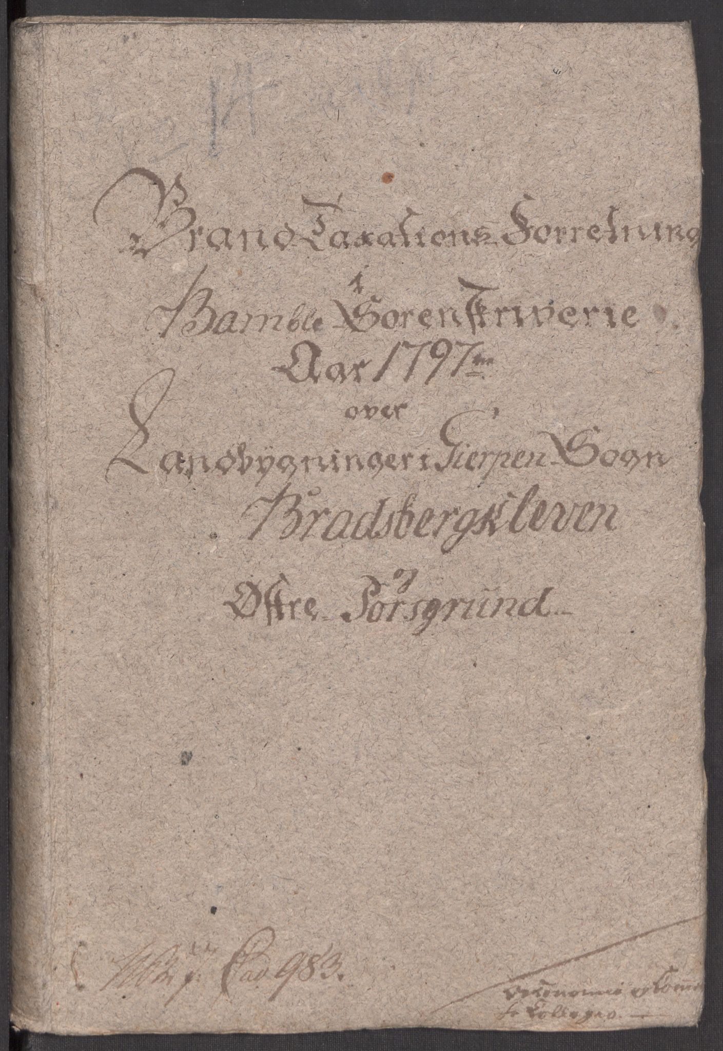 Kommersekollegiet, Brannforsikringskontoret 1767-1814, RA/EA-5458/F/Fb/L0060/0004: Bratsberg amt / Branntaktsprotokoll Gjerpen og Øvre Porsgrunn, 1797