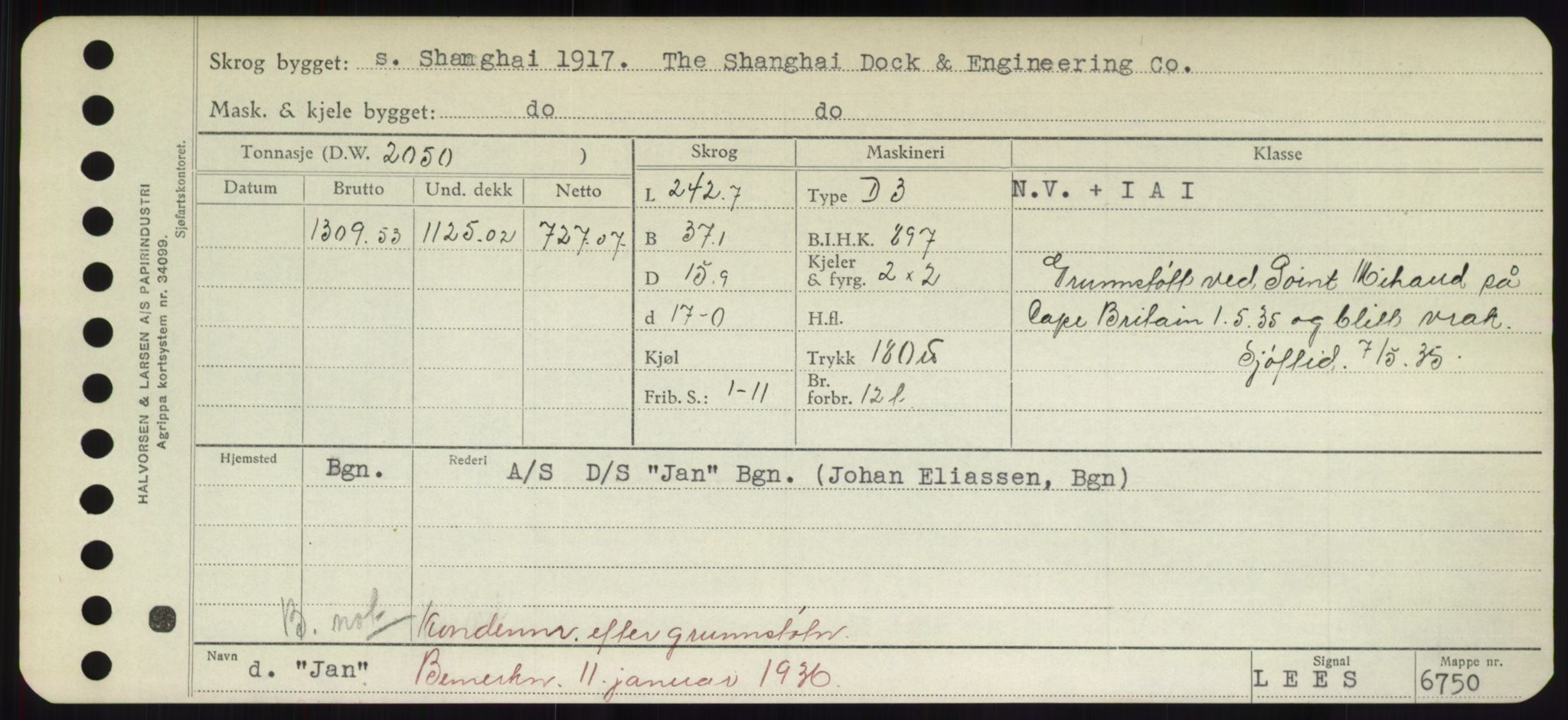 Sjøfartsdirektoratet med forløpere, Skipsmålingen, AV/RA-S-1627/H/Hd/L0019: Fartøy, J, s. 105
