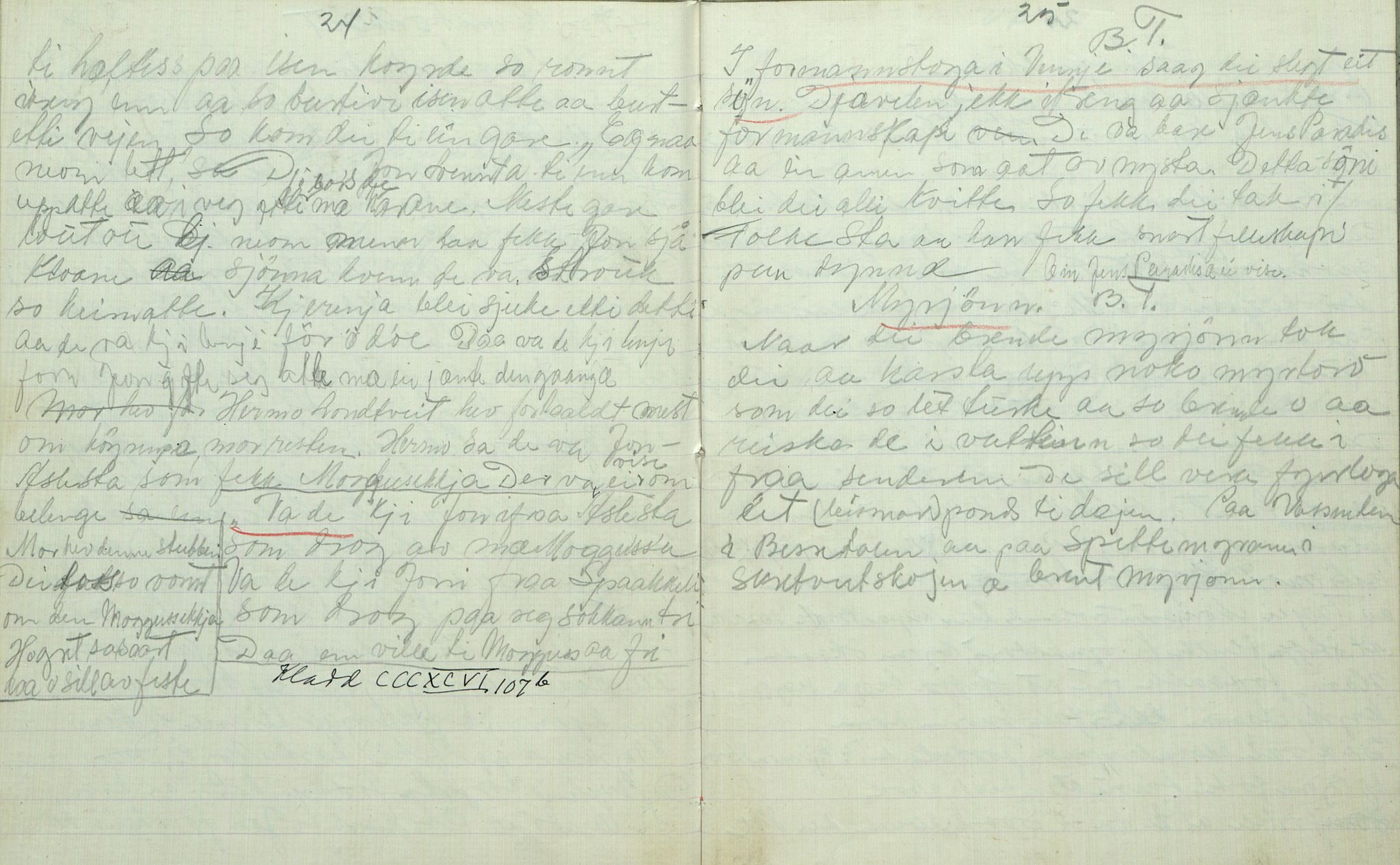 Rikard Berge, TEMU/TGM-A-1003/F/L0007/0037: 251-299 / 287 Oppskrifter av Vetle Aase, Mo, 1918, s. 24-25