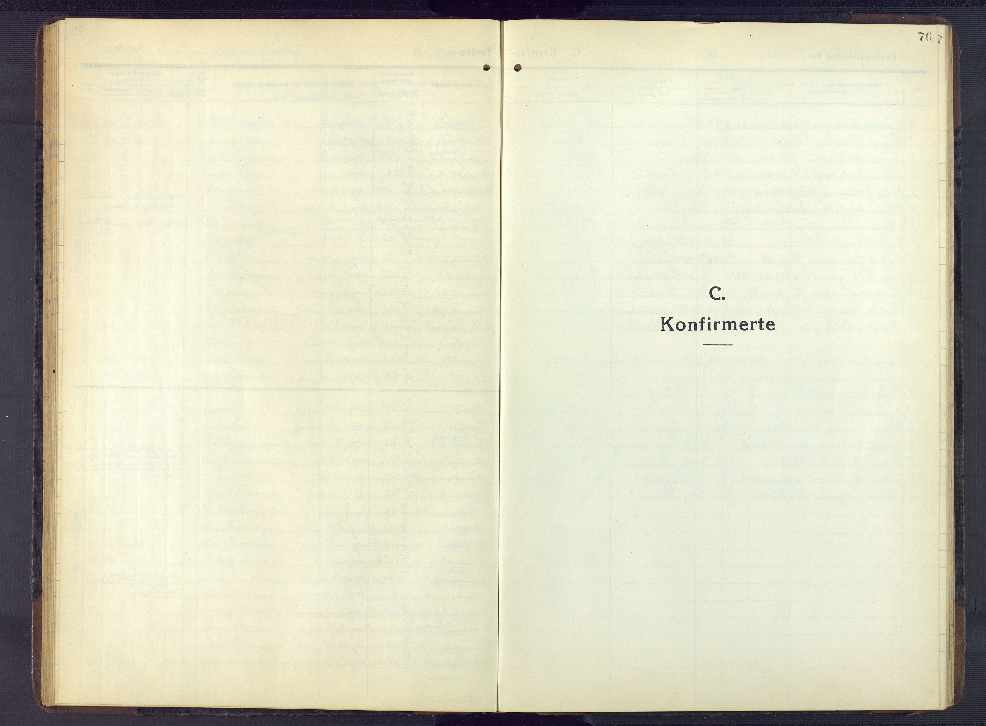 Gjerstad sokneprestkontor, SAK/1111-0014/F/Fb/Fbb/L0005: Klokkerbok nr. B 5, 1911-1949, s. 76