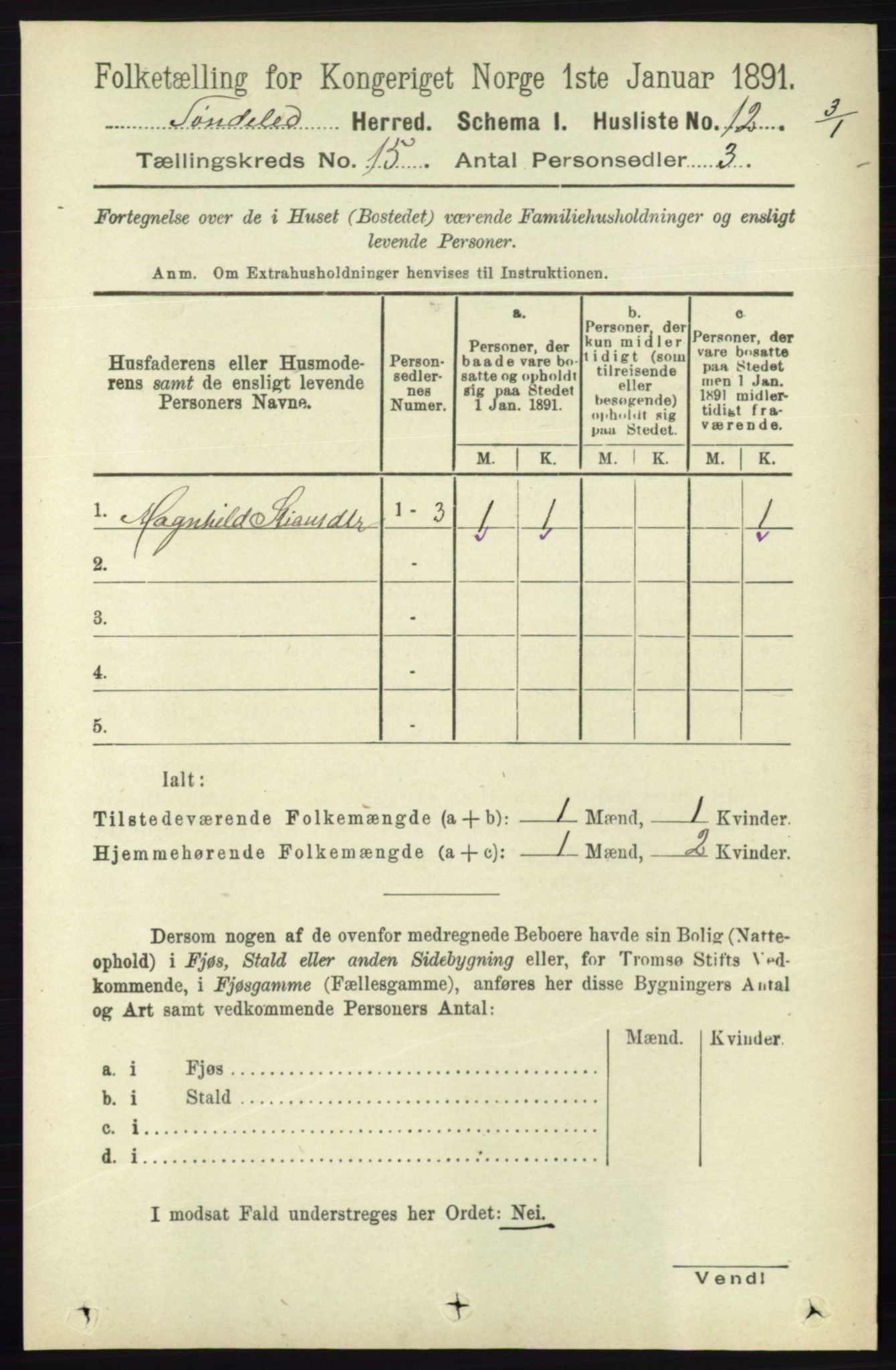 RA, Folketelling 1891 for 0913 Søndeled herred, 1891, s. 4315