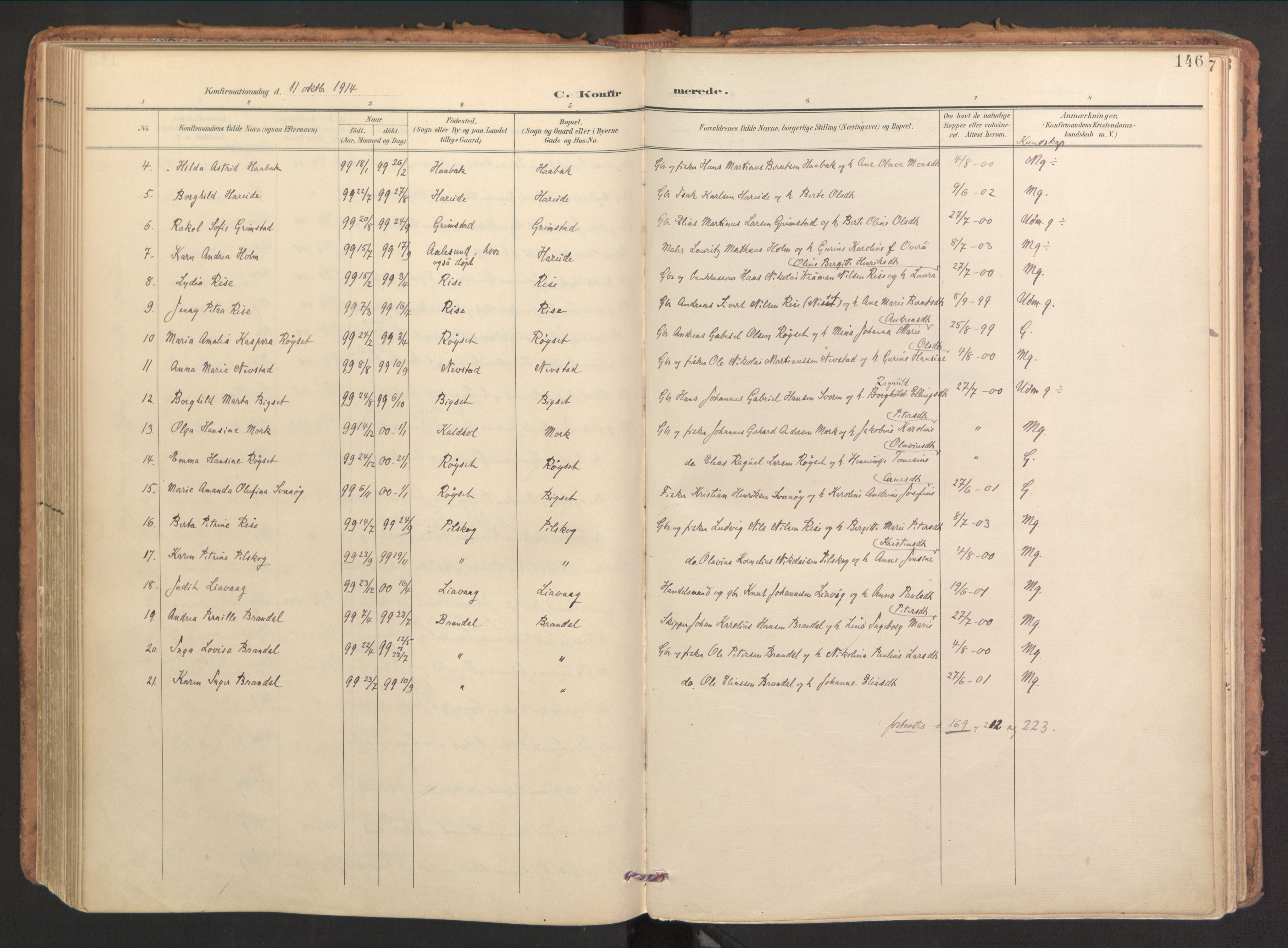 Ministerialprotokoller, klokkerbøker og fødselsregistre - Møre og Romsdal, AV/SAT-A-1454/510/L0123: Ministerialbok nr. 510A03, 1898-1922, s. 146