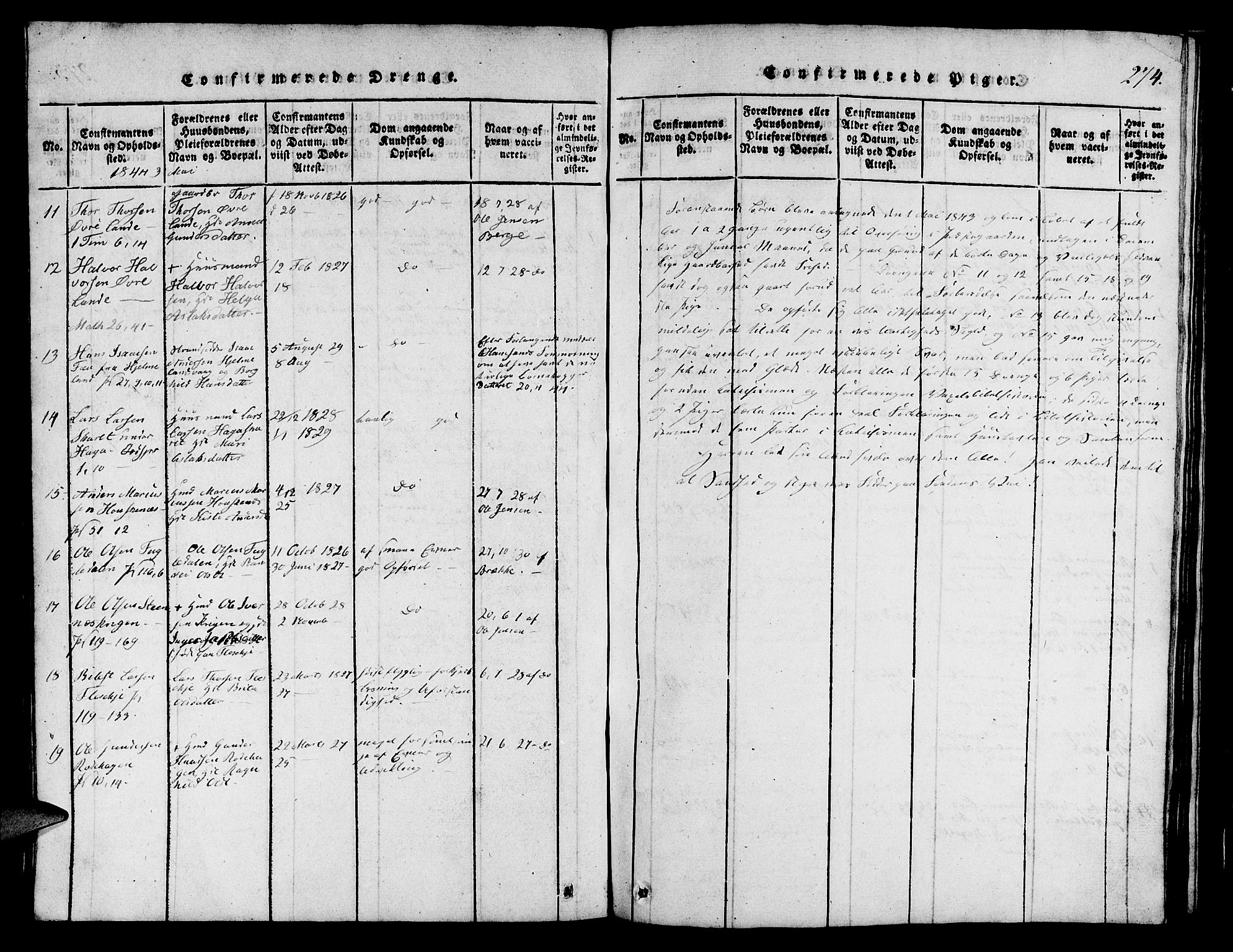 Finnøy sokneprestkontor, AV/SAST-A-101825/H/Ha/Hab/L0001: Klokkerbok nr. B 1, 1816-1856, s. 274