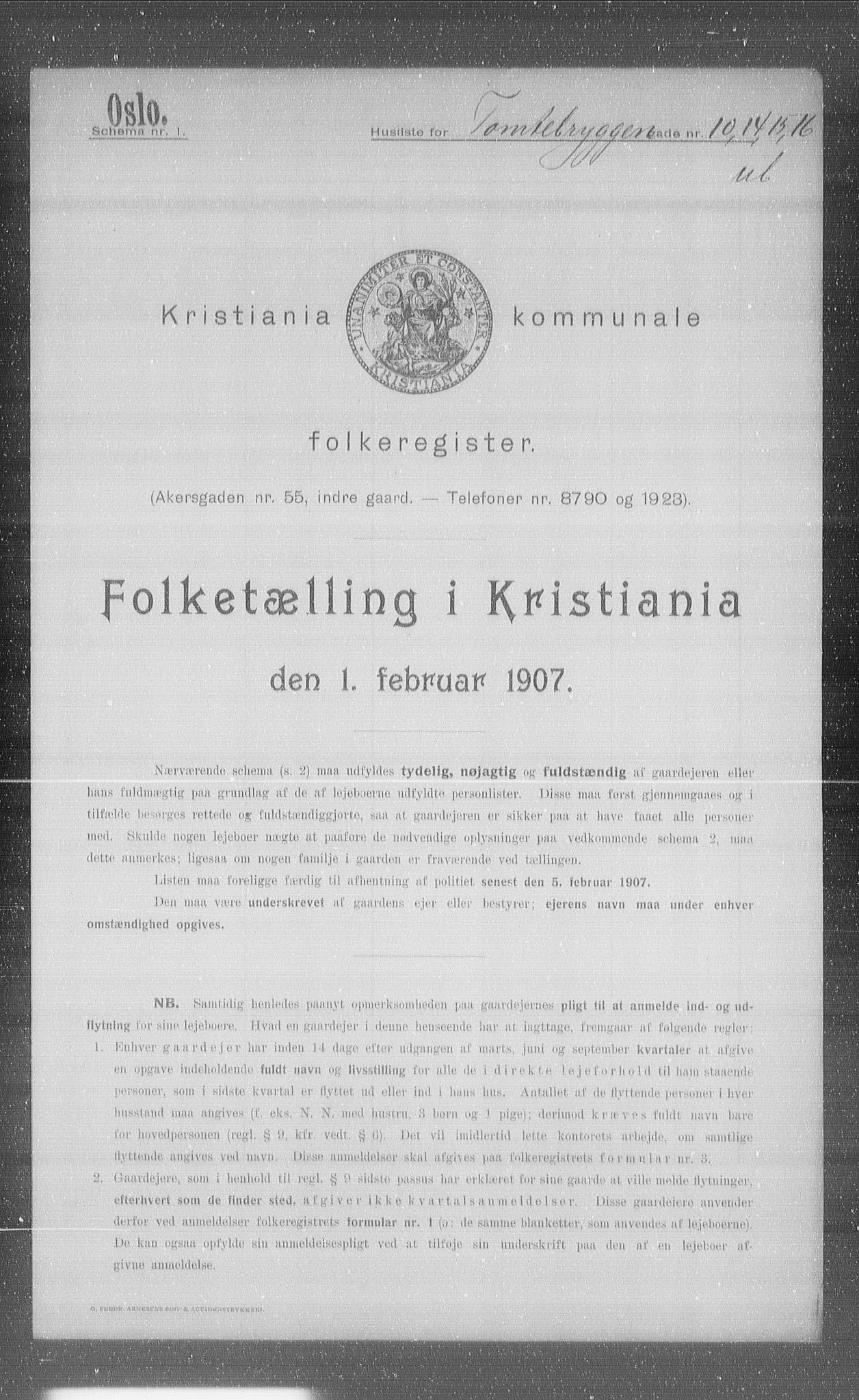 OBA, Kommunal folketelling 1.2.1907 for Kristiania kjøpstad, 1907, s. 57631