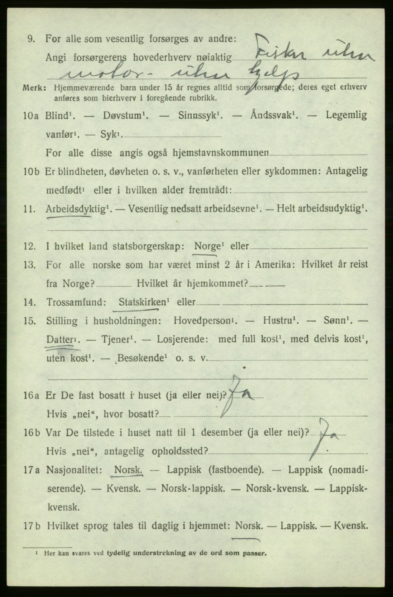SATØ, Folketelling 1920 for 2019 Kjelvik herred, 1920, s. 2208