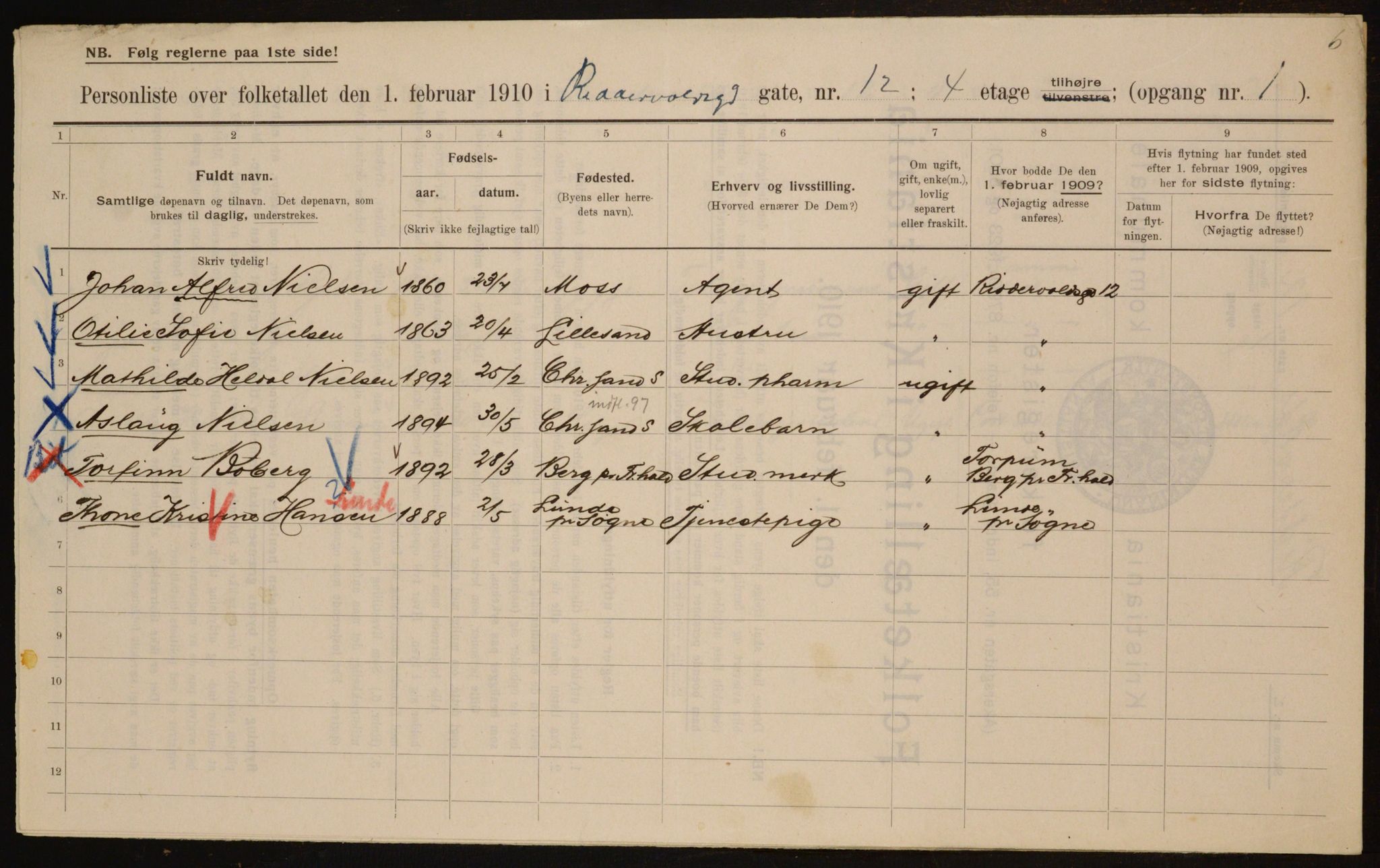 OBA, Kommunal folketelling 1.2.1910 for Kristiania, 1910, s. 79491