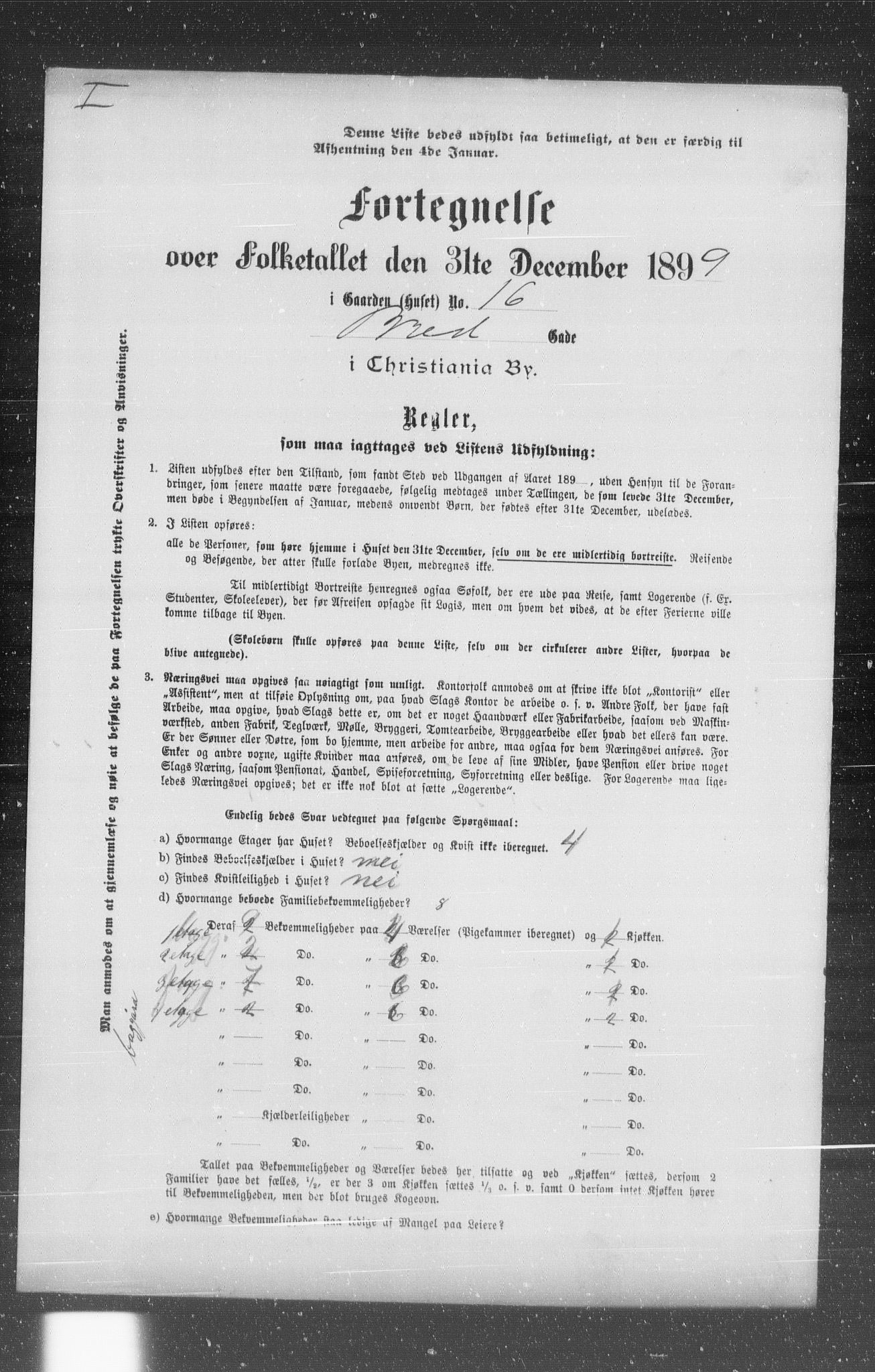 OBA, Kommunal folketelling 31.12.1899 for Kristiania kjøpstad, 1899, s. 1075
