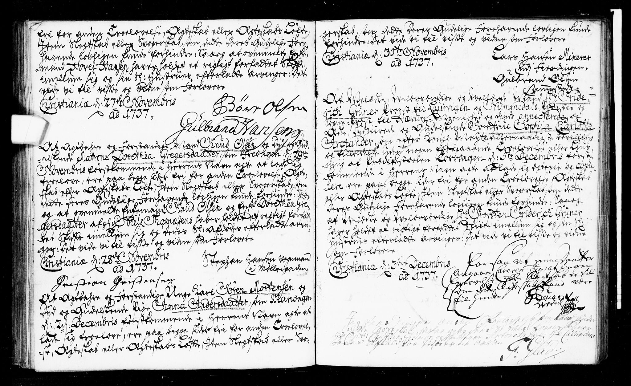 Oslo domkirke Kirkebøker, SAO/A-10752/L/La/L0006: Forlovererklæringer nr. 6, 1731-1743