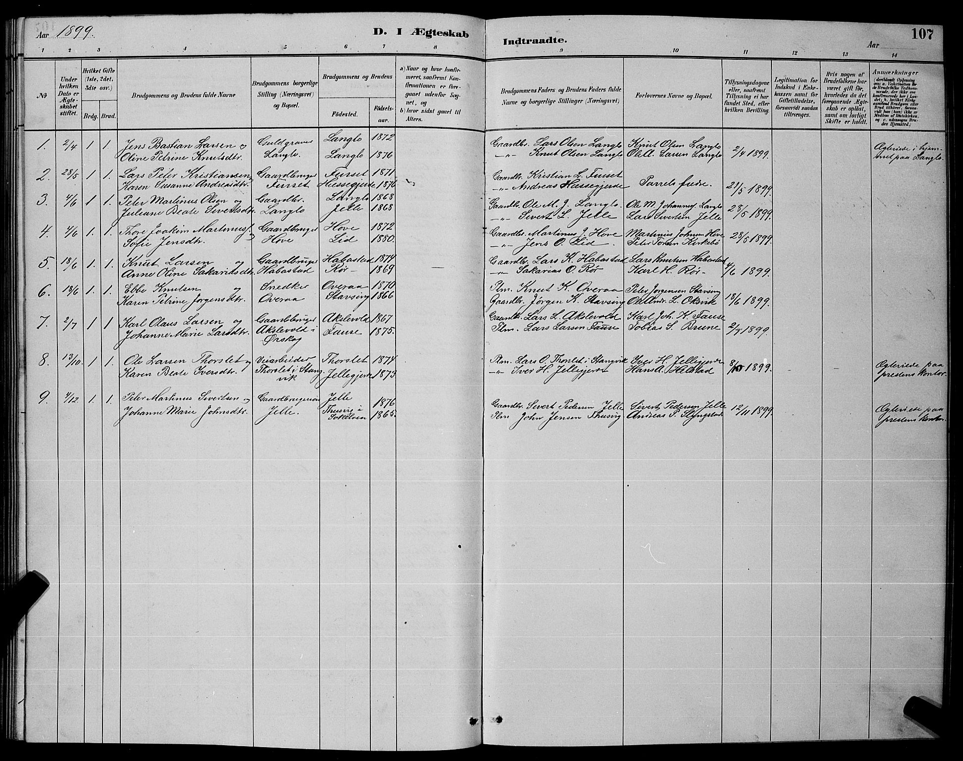 Ministerialprotokoller, klokkerbøker og fødselsregistre - Møre og Romsdal, AV/SAT-A-1454/520/L0292: Klokkerbok nr. 520C04, 1882-1901, s. 107