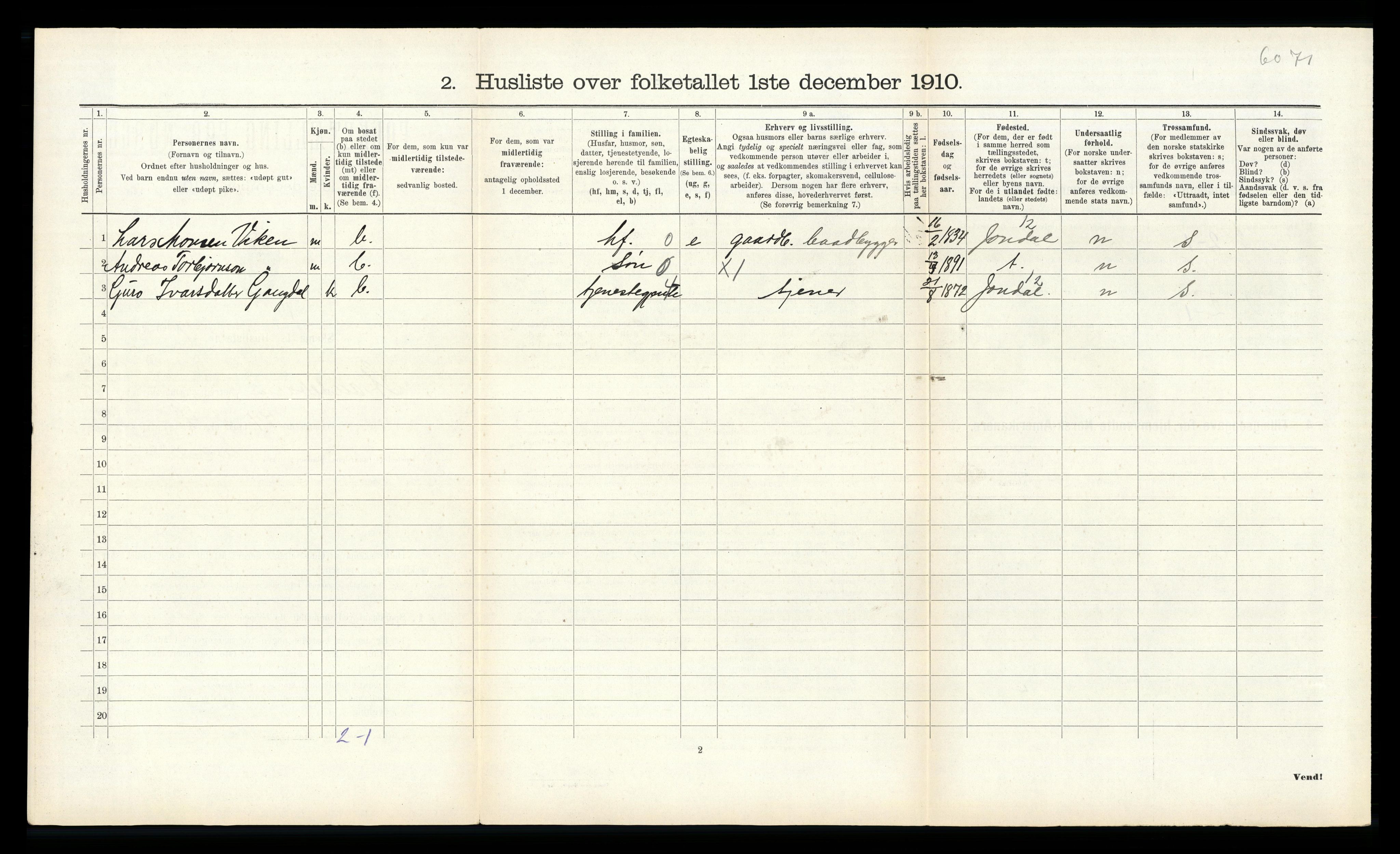 RA, Folketelling 1910 for 1226 Strandebarm herred, 1910, s. 583