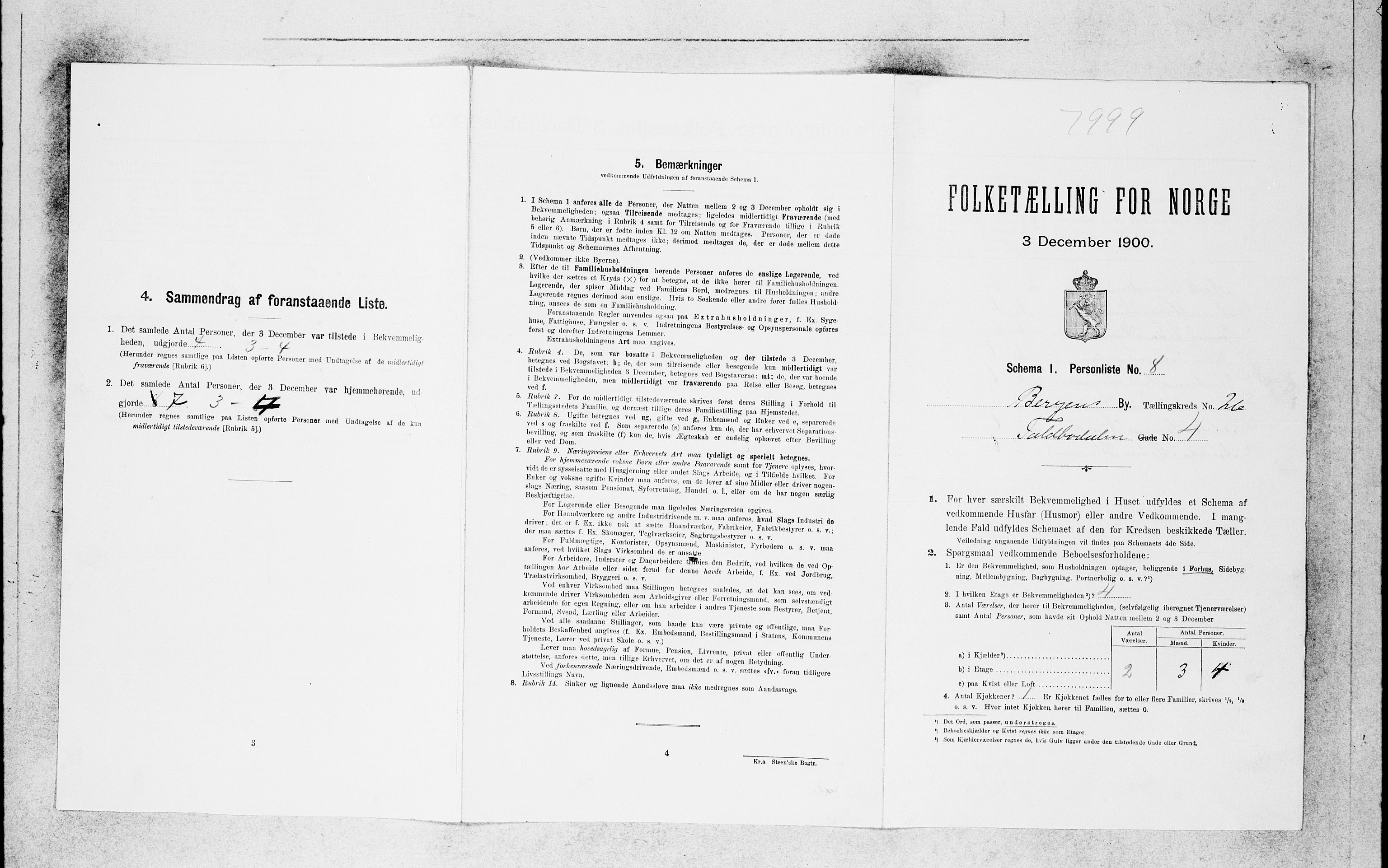 SAB, Folketelling 1900 for 1301 Bergen kjøpstad, 1900, s. 5394