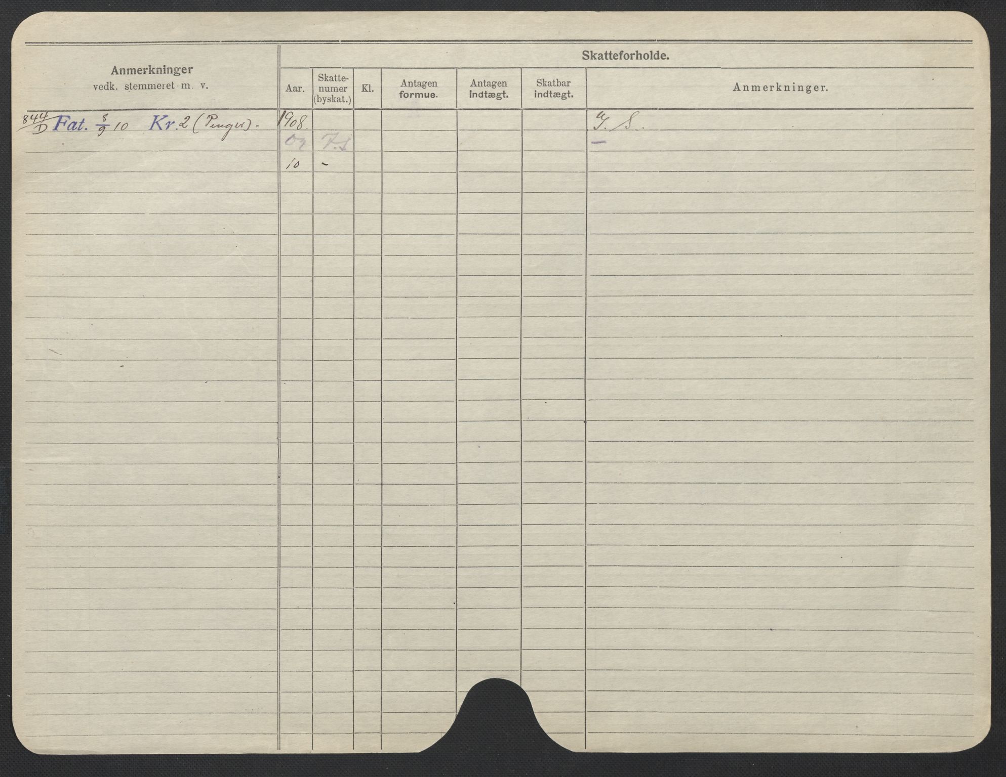 Oslo folkeregister, Registerkort, AV/SAO-A-11715/F/Fa/Fac/L0024: Kvinner, 1906-1914, s. 476b