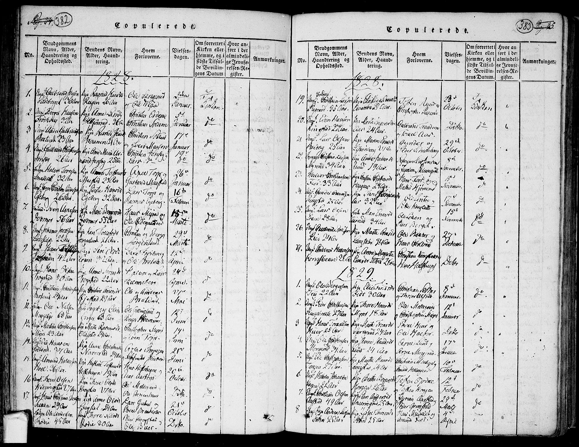 Trøgstad prestekontor Kirkebøker, SAO/A-10925/F/Fa/L0006: Ministerialbok nr. I 6, 1815-1844, s. 382-383