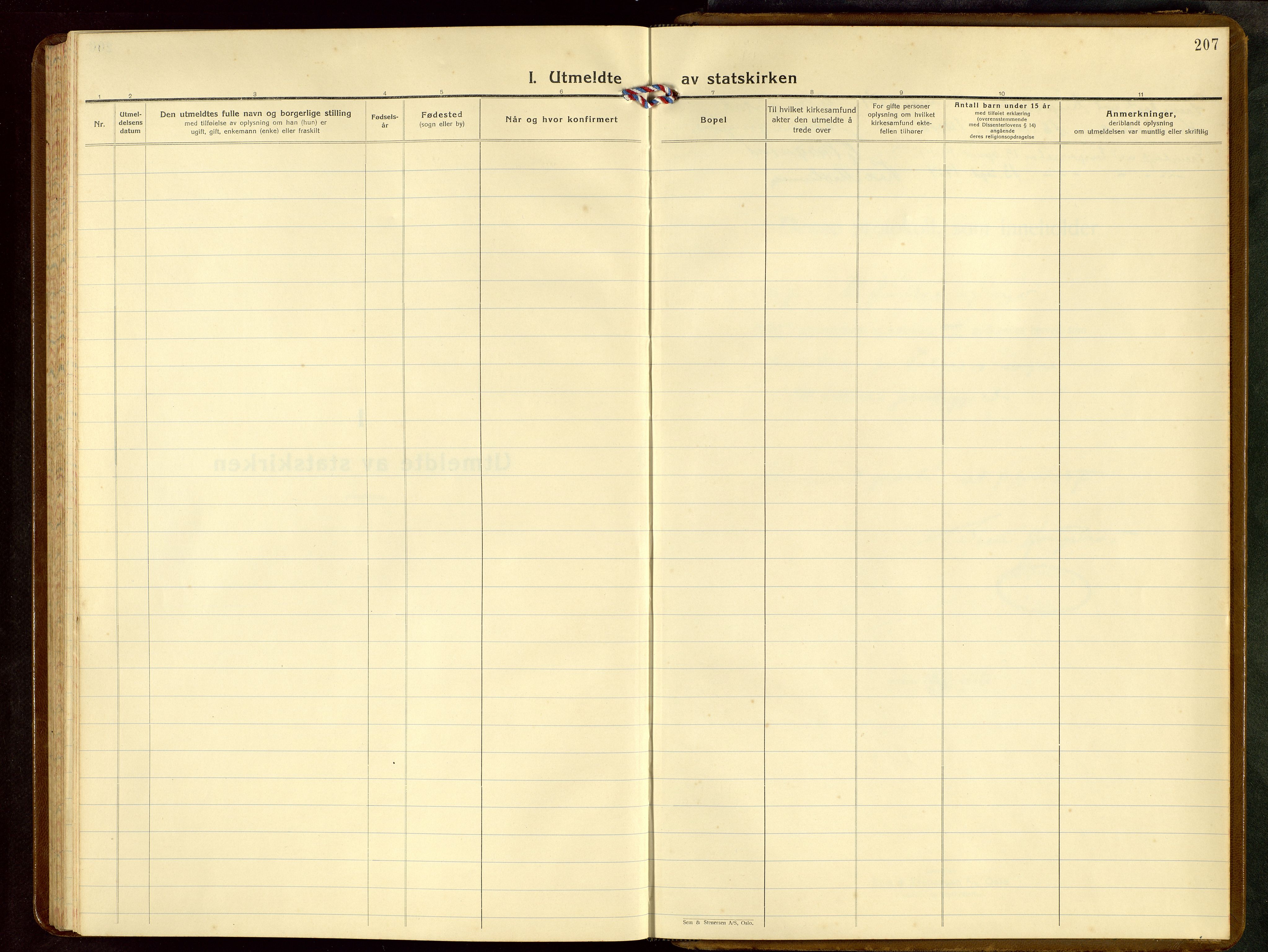 Skudenes sokneprestkontor, AV/SAST-A -101849/H/Ha/Hab/L0013: Klokkerbok nr. B 13, 1937-1954, s. 207