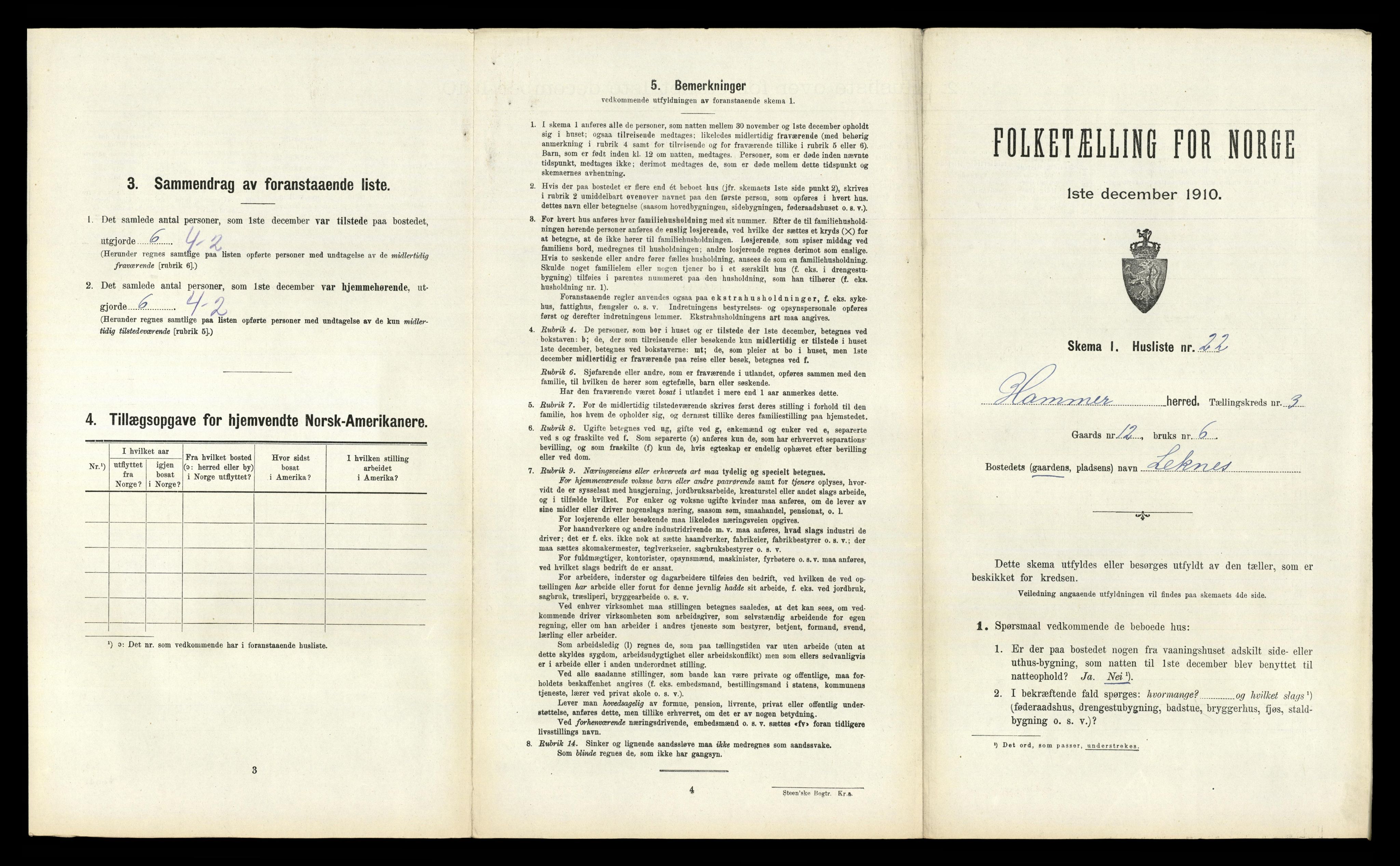 RA, Folketelling 1910 for 1254 Hamre herred, 1910, s. 190