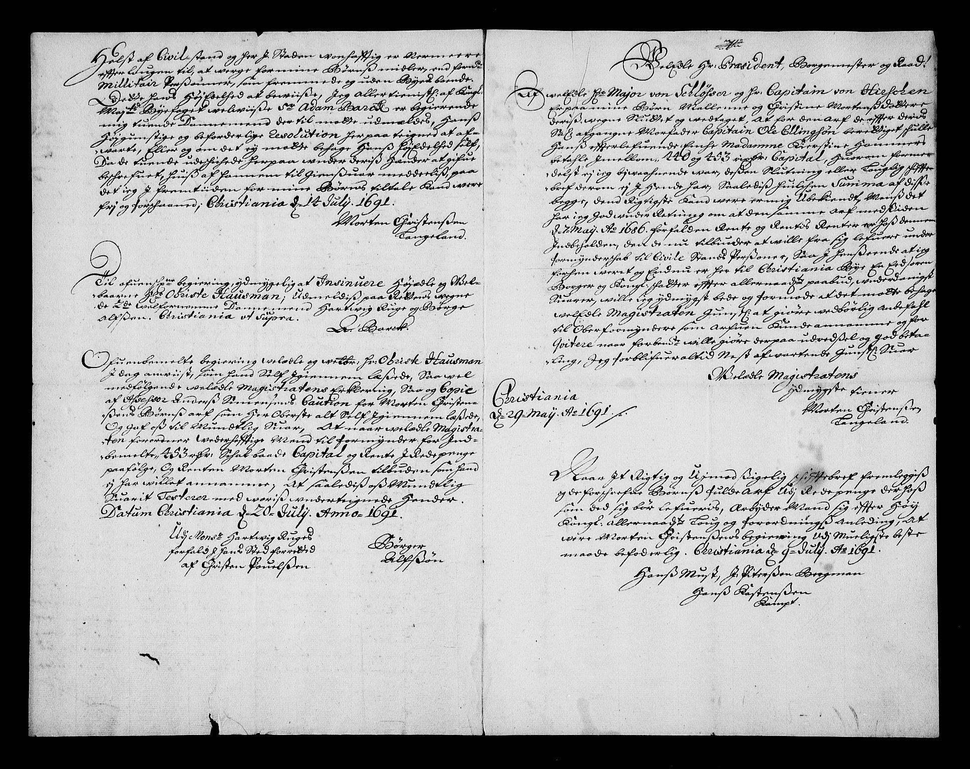Stattholderembetet 1572-1771, RA/EA-2870/Af/L0004: Avskrifter av vedlegg til originale supplikker, nummerert i samsvar med supplikkbøkene, 1691-1694, s. 103