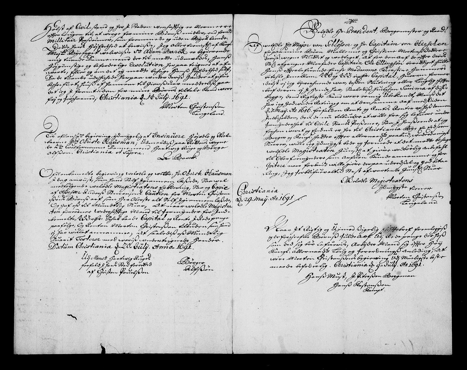 Stattholderembetet 1572-1771, AV/RA-EA-2870/Af/L0004: Avskrifter av vedlegg til originale supplikker, nummerert i samsvar med supplikkbøkene, 1691-1694, s. 103