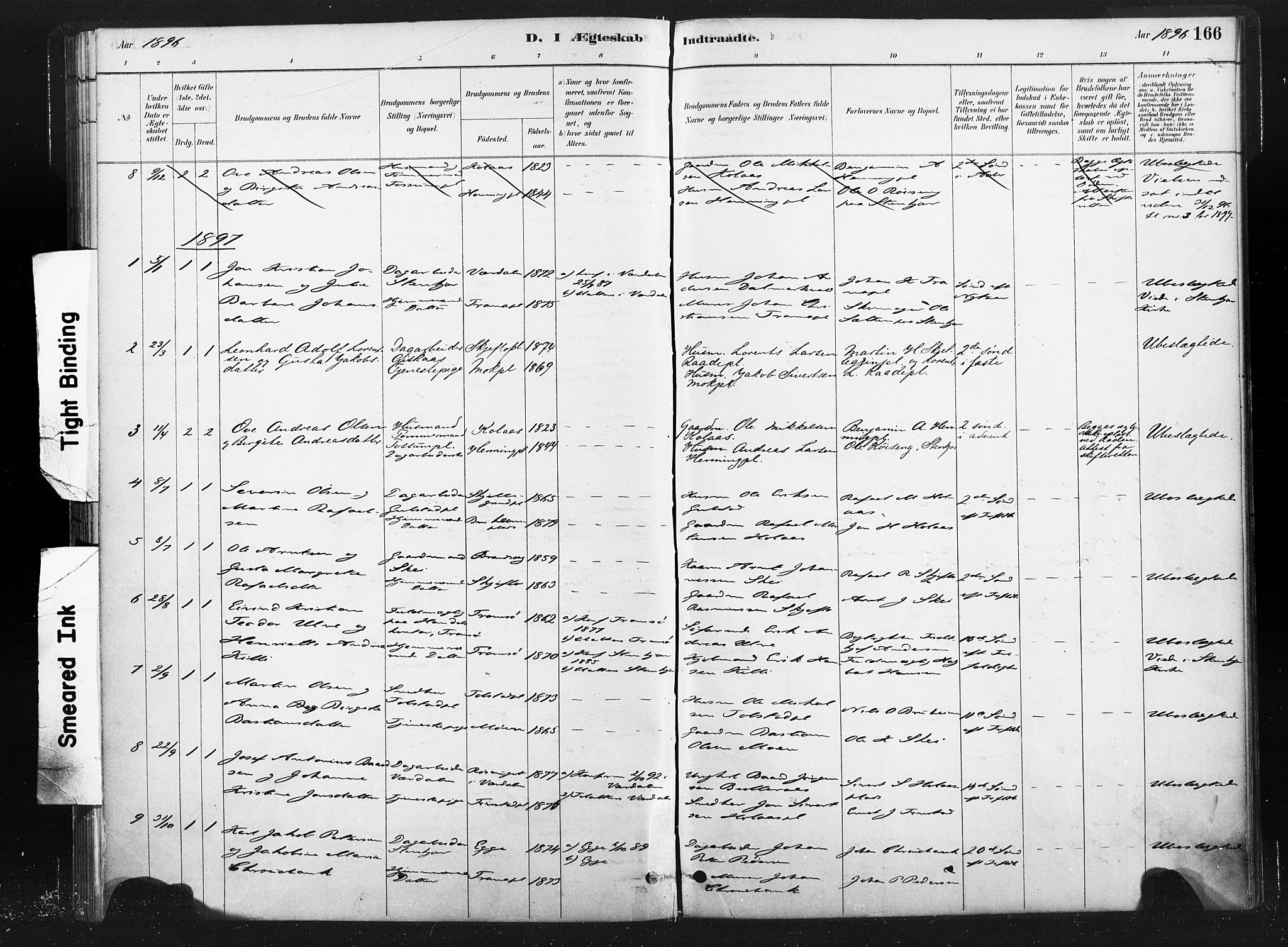Ministerialprotokoller, klokkerbøker og fødselsregistre - Nord-Trøndelag, SAT/A-1458/736/L0361: Ministerialbok nr. 736A01, 1884-1906, s. 166