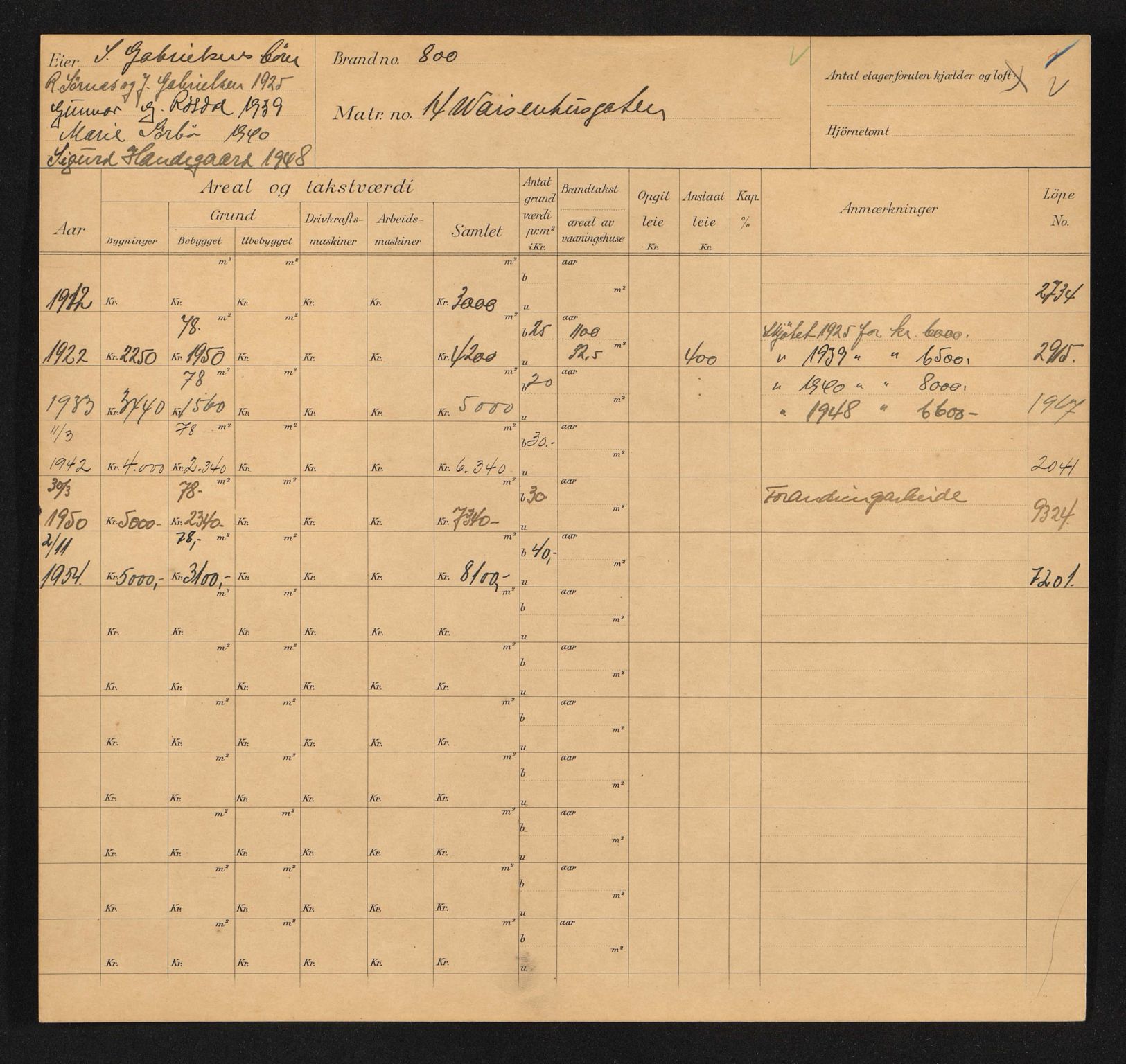 Stavanger kommune. Skattetakstvesenet, BYST/A-0440/F/Fa/Faa/L0044/0004: Skattetakstkort / Vaisenhusgata 3 - 60