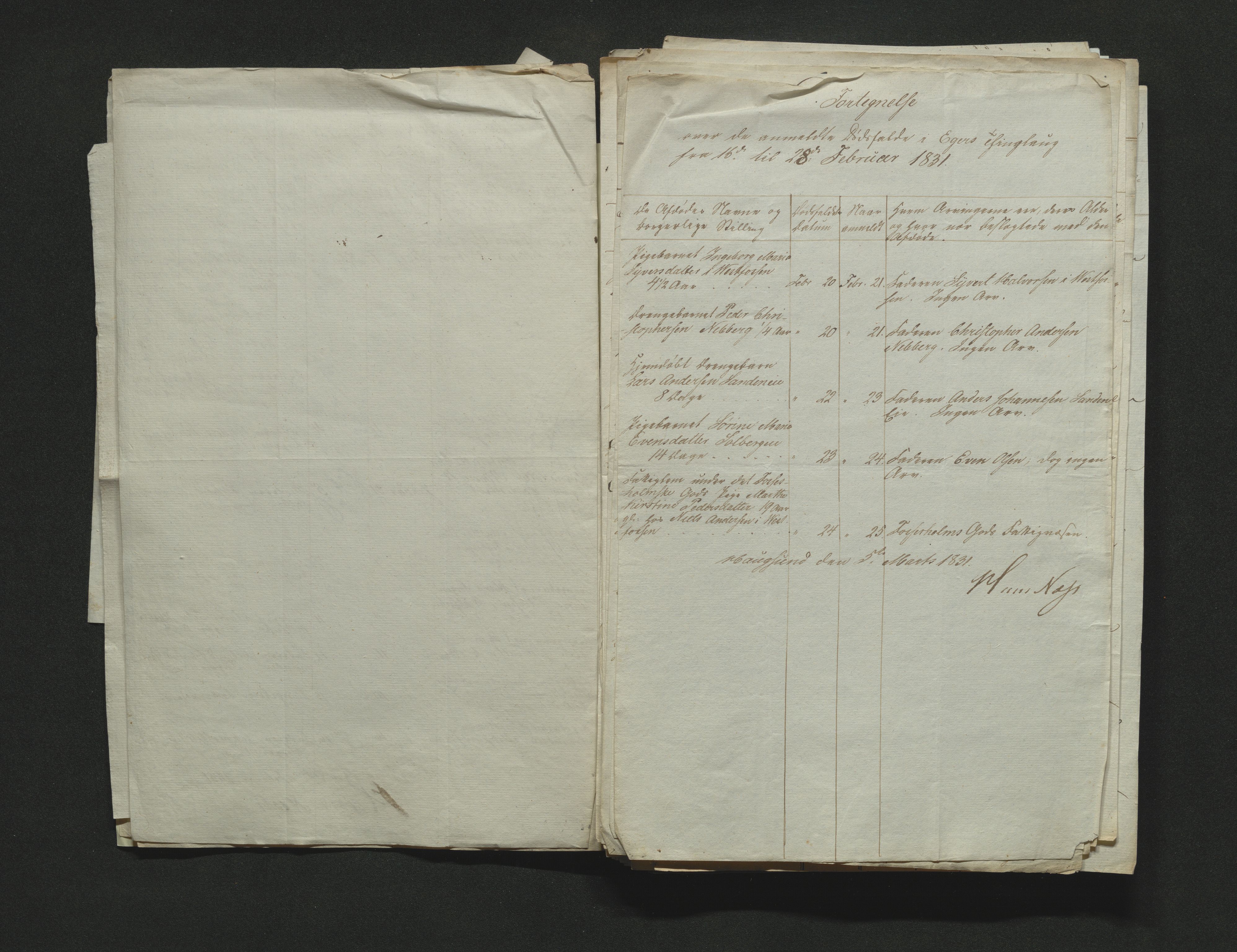 Eiker, Modum og Sigdal sorenskriveri, AV/SAKO-A-123/H/Ha/Hab/L0003: Dødsfallsmeldinger, 1830-1833