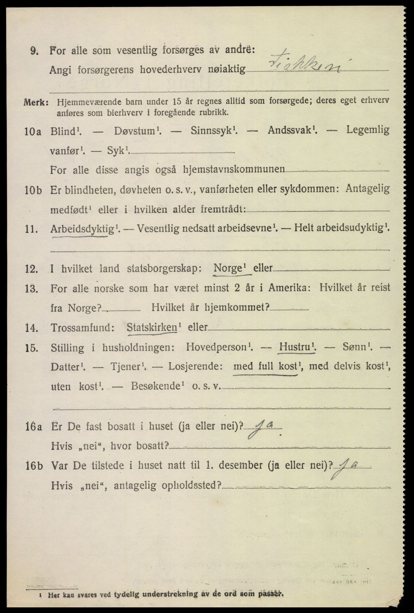 SAK, Folketelling 1920 for 1012 Oddernes herred, 1920, s. 2142