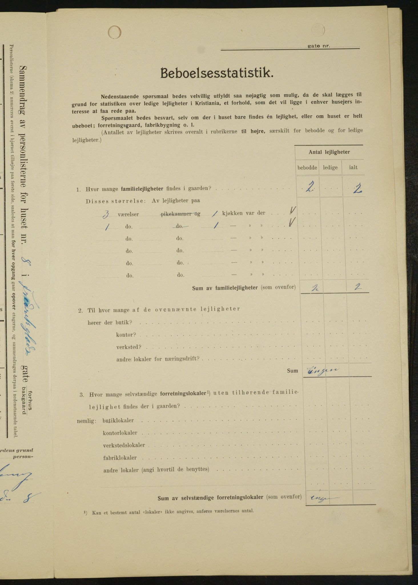 OBA, Kommunal folketelling 1.2.1909 for Kristiania kjøpstad, 1909, s. 24035