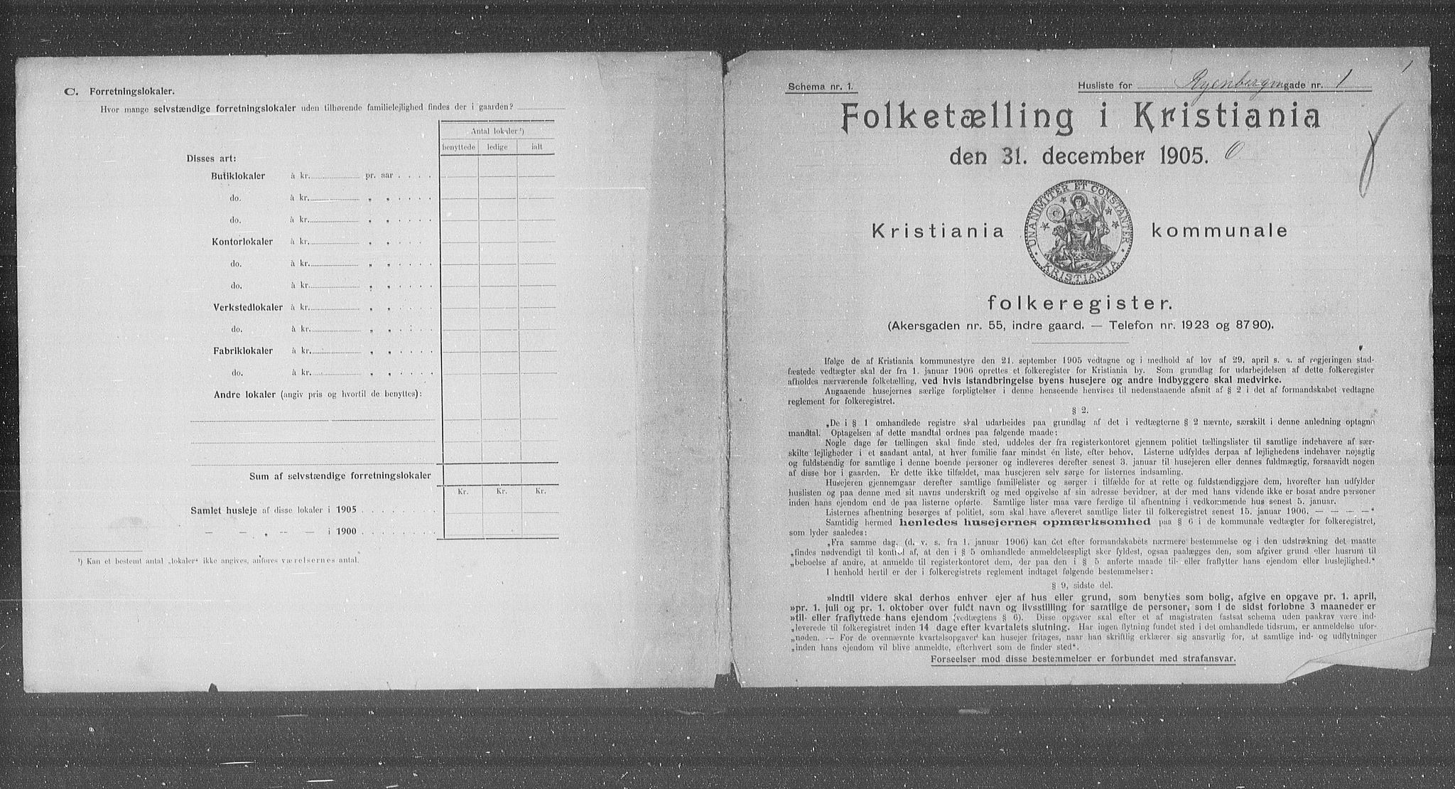 OBA, Kommunal folketelling 31.12.1905 for Kristiania kjøpstad, 1905, s. 45141