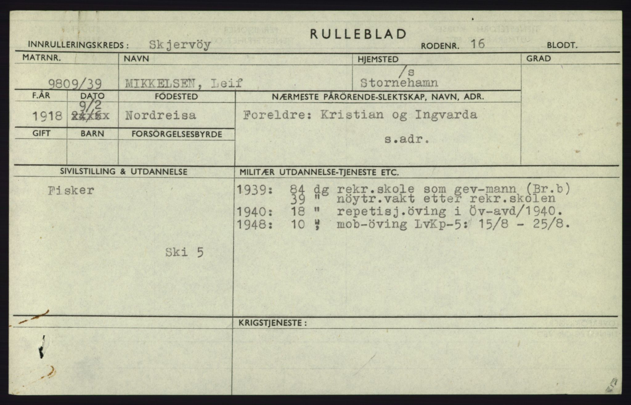 Forsvaret, Troms infanteriregiment nr. 16, AV/RA-RAFA-3146/P/Pa/L0023: Rulleblad for regimentets menige mannskaper, årsklasse 1939, 1939, s. 881