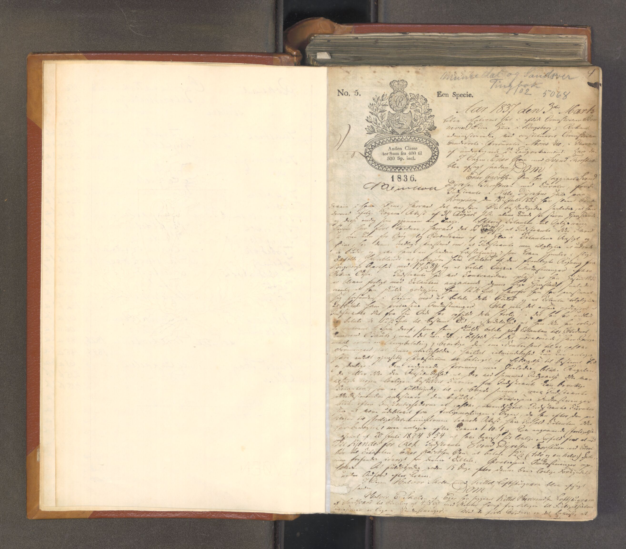 Numedal og Sandsvær sorenskriveri, AV/SAKO-A-128/F/Fa/Faa/L0103: Tingbok for Sandsvær, 1837-1842