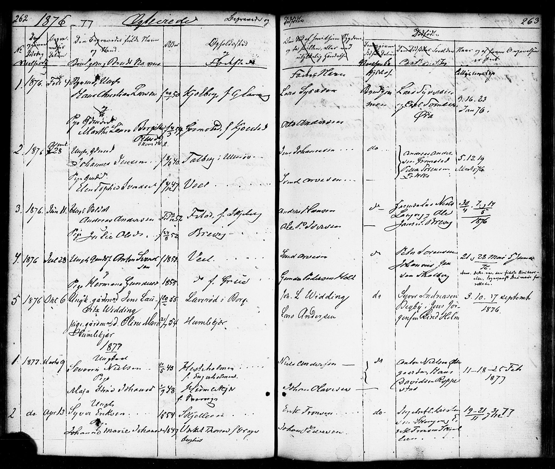 Borge prestekontor Kirkebøker, AV/SAO-A-10903/F/Fb/L0002: Ministerialbok nr. II 2, 1853-1877, s. 262-263