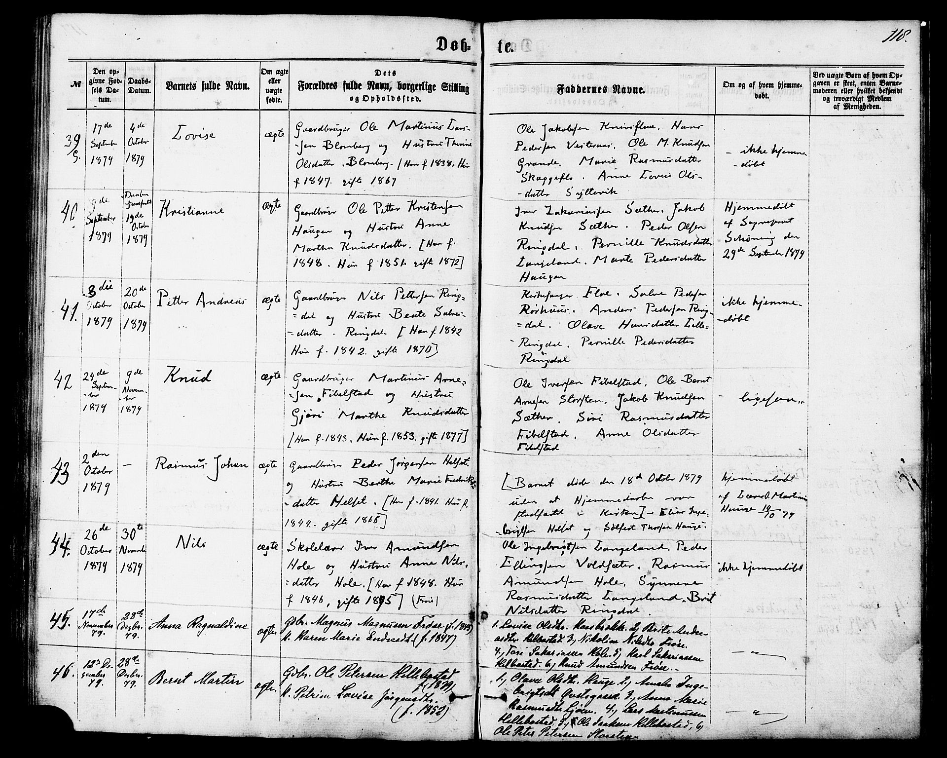 Ministerialprotokoller, klokkerbøker og fødselsregistre - Møre og Romsdal, SAT/A-1454/517/L0226: Ministerialbok nr. 517A06, 1862-1881, s. 118