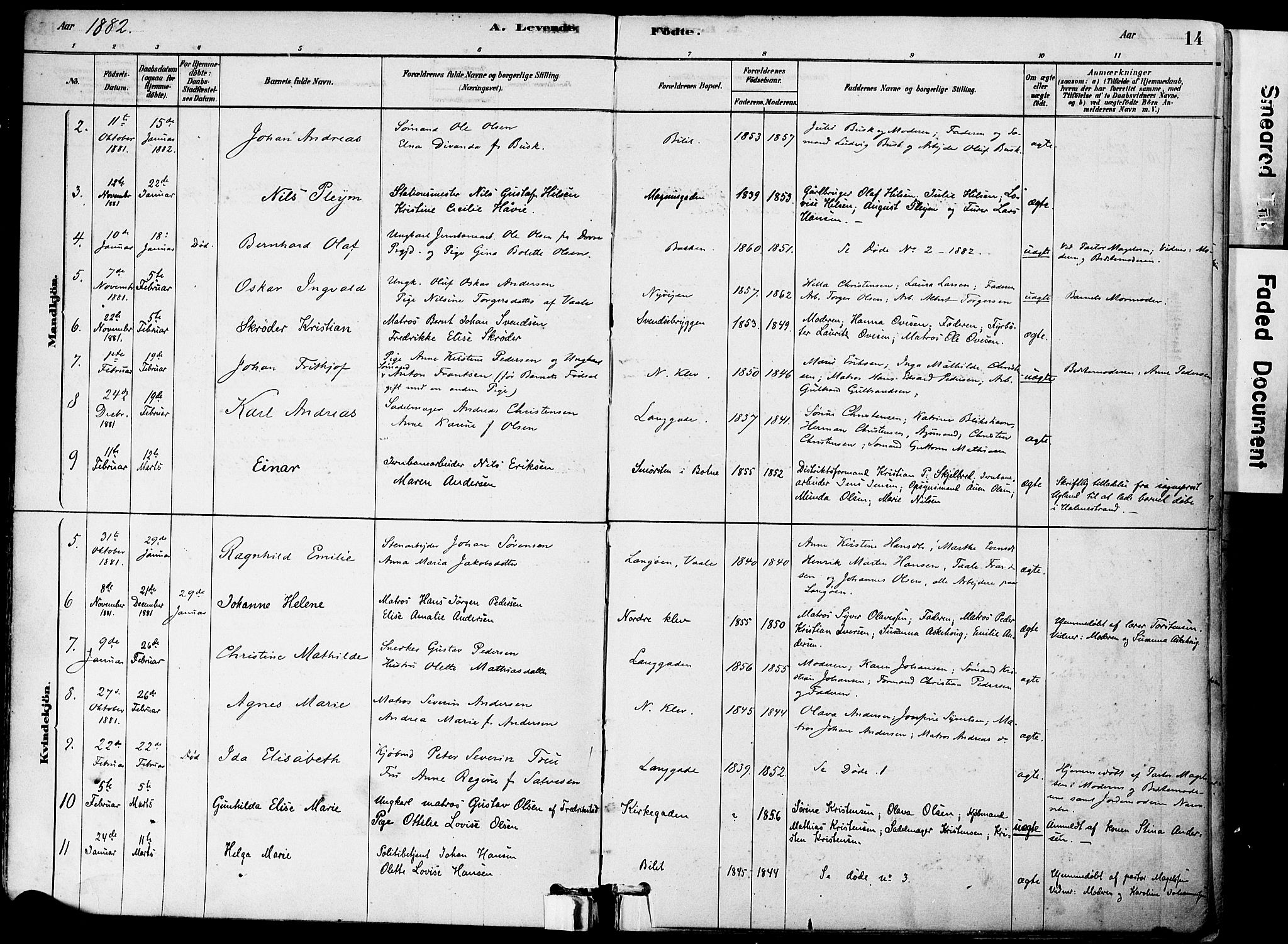 Holmestrand kirkebøker, AV/SAKO-A-346/F/Fa/L0004: Ministerialbok nr. 4, 1880-1901, s. 14