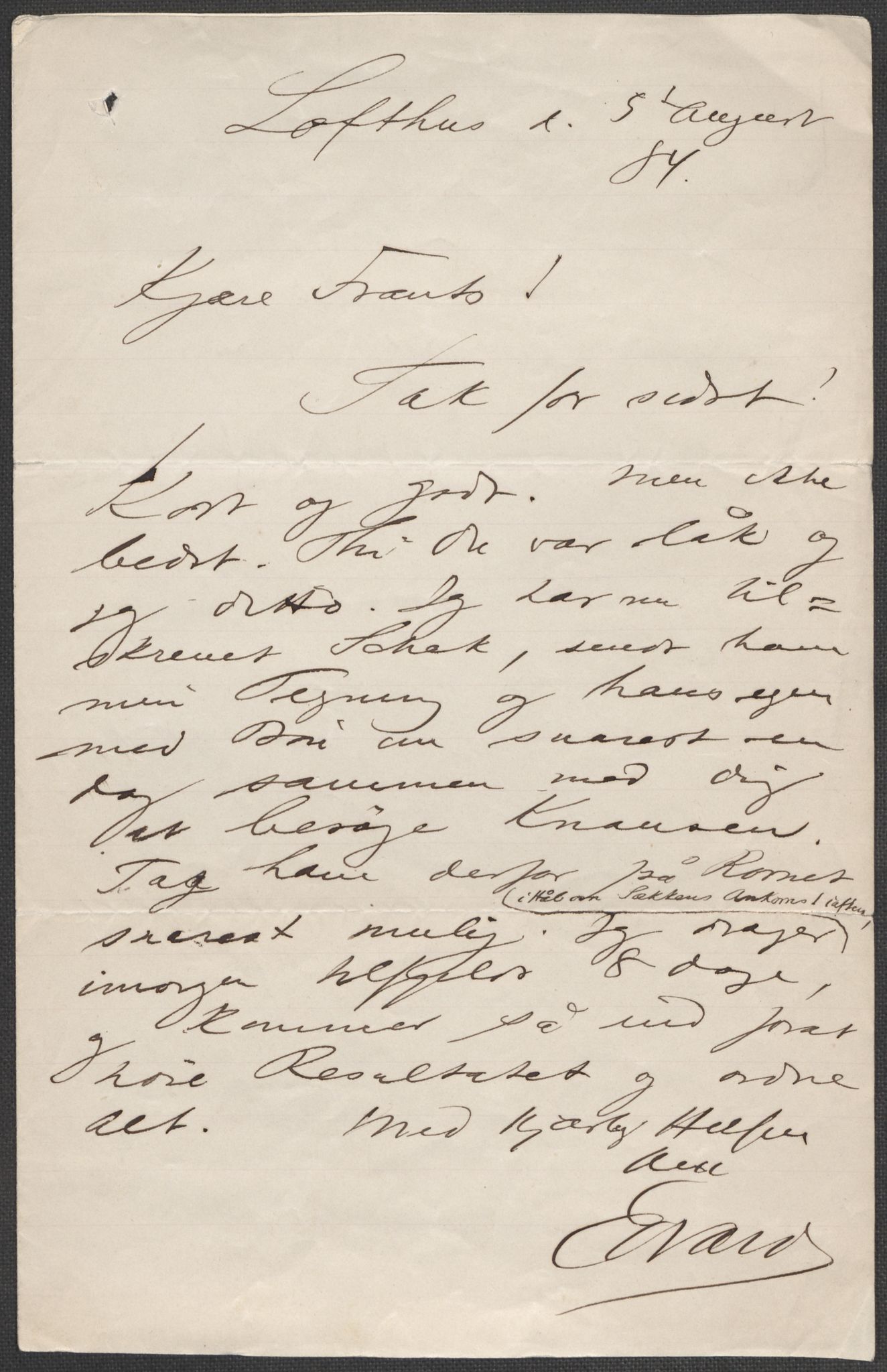 Beyer, Frants, RA/PA-0132/F/L0001: Brev fra Edvard Grieg til Frantz Beyer og "En del optegnelser som kan tjene til kommentar til brevene" av Marie Beyer, 1872-1907, s. 139