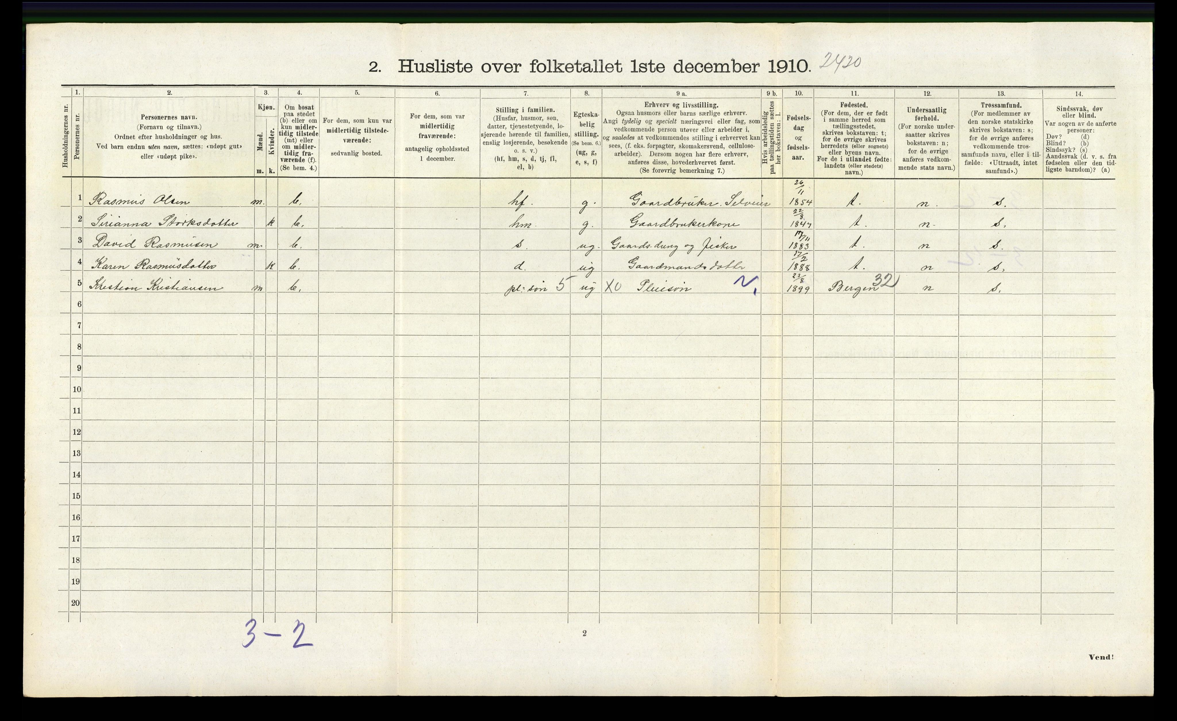 RA, Folketelling 1910 for 1261 Manger herred, 1910, s. 346