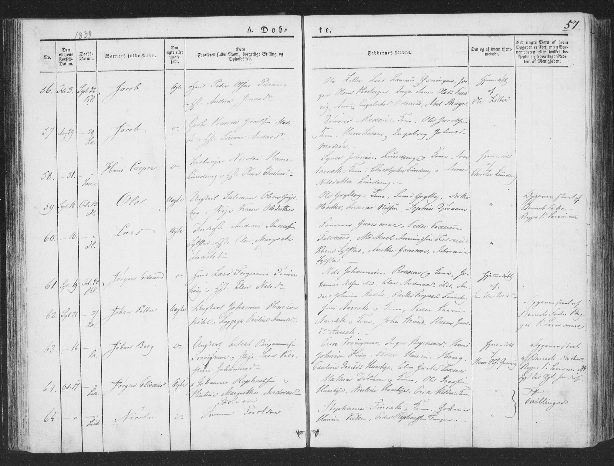 Ministerialprotokoller, klokkerbøker og fødselsregistre - Nord-Trøndelag, AV/SAT-A-1458/780/L0639: Ministerialbok nr. 780A04, 1830-1844, s. 57