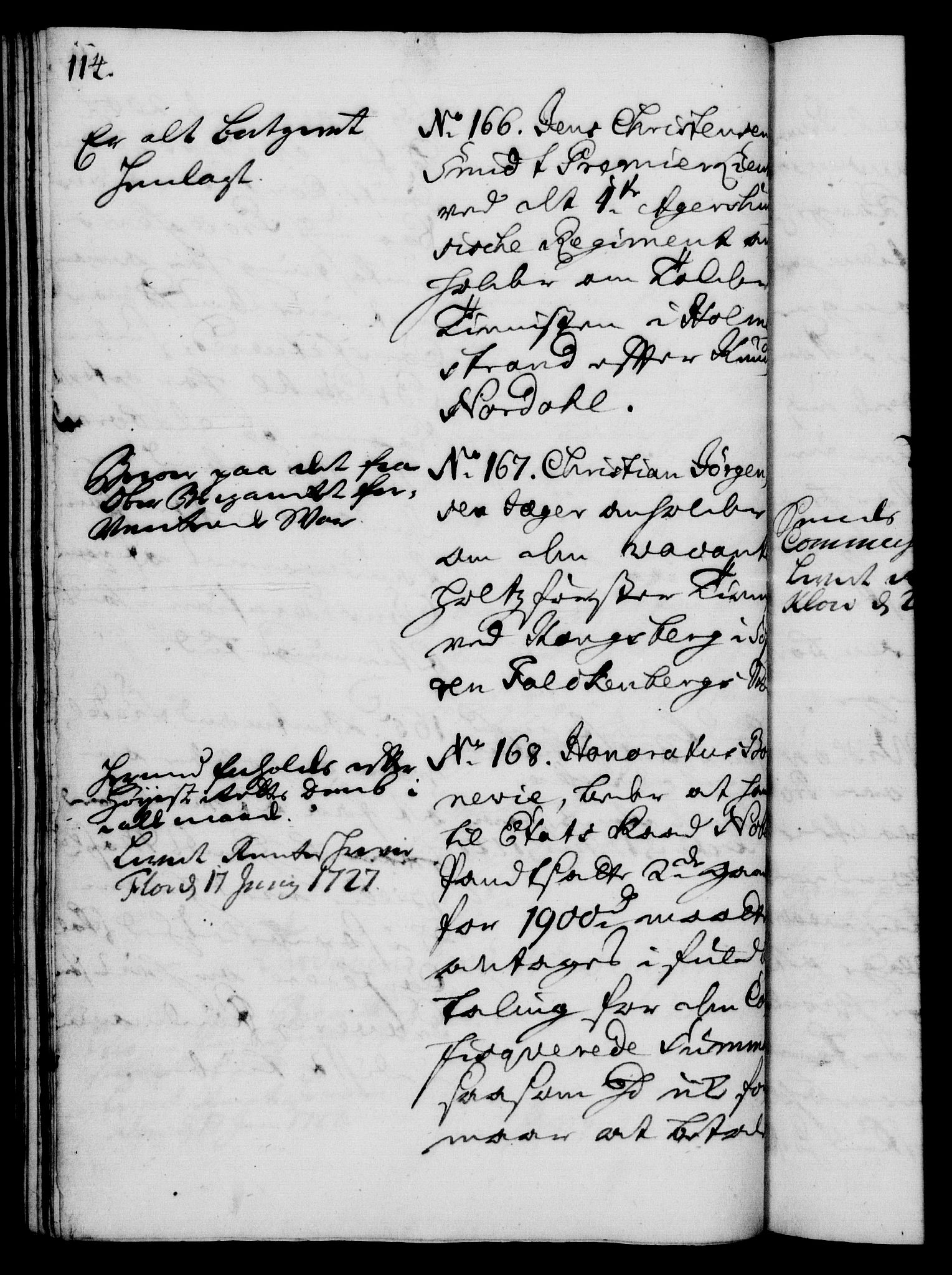 Rentekammeret, Kammerkanselliet, RA/EA-3111/G/Gh/Gha/L0009: Norsk ekstraktmemorialprotokoll (merket RK 53.54), 1726-1728, s. 114