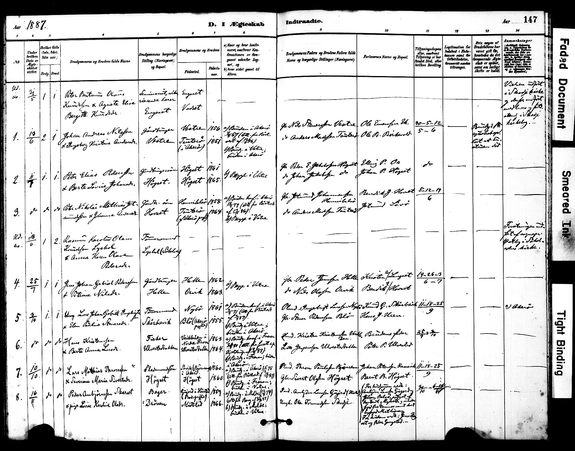 Ministerialprotokoller, klokkerbøker og fødselsregistre - Møre og Romsdal, SAT/A-1454/525/L0374: Ministerialbok nr. 525A04, 1880-1899, s. 147